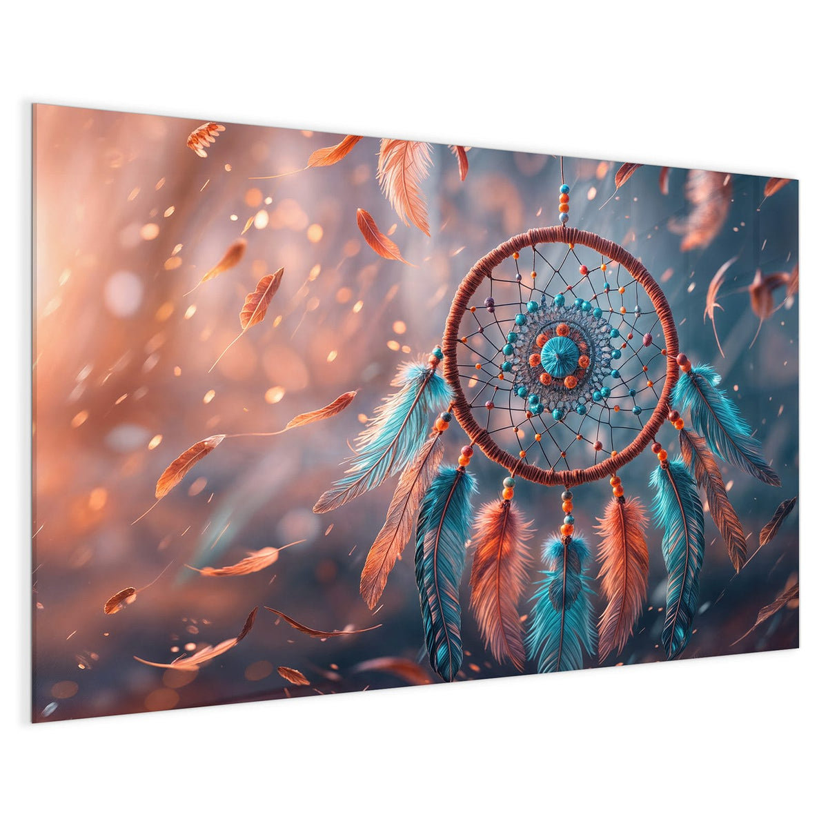 4 mm Glas statt lackiertem Blech – Magnettafel - Traumfänger mit Federn