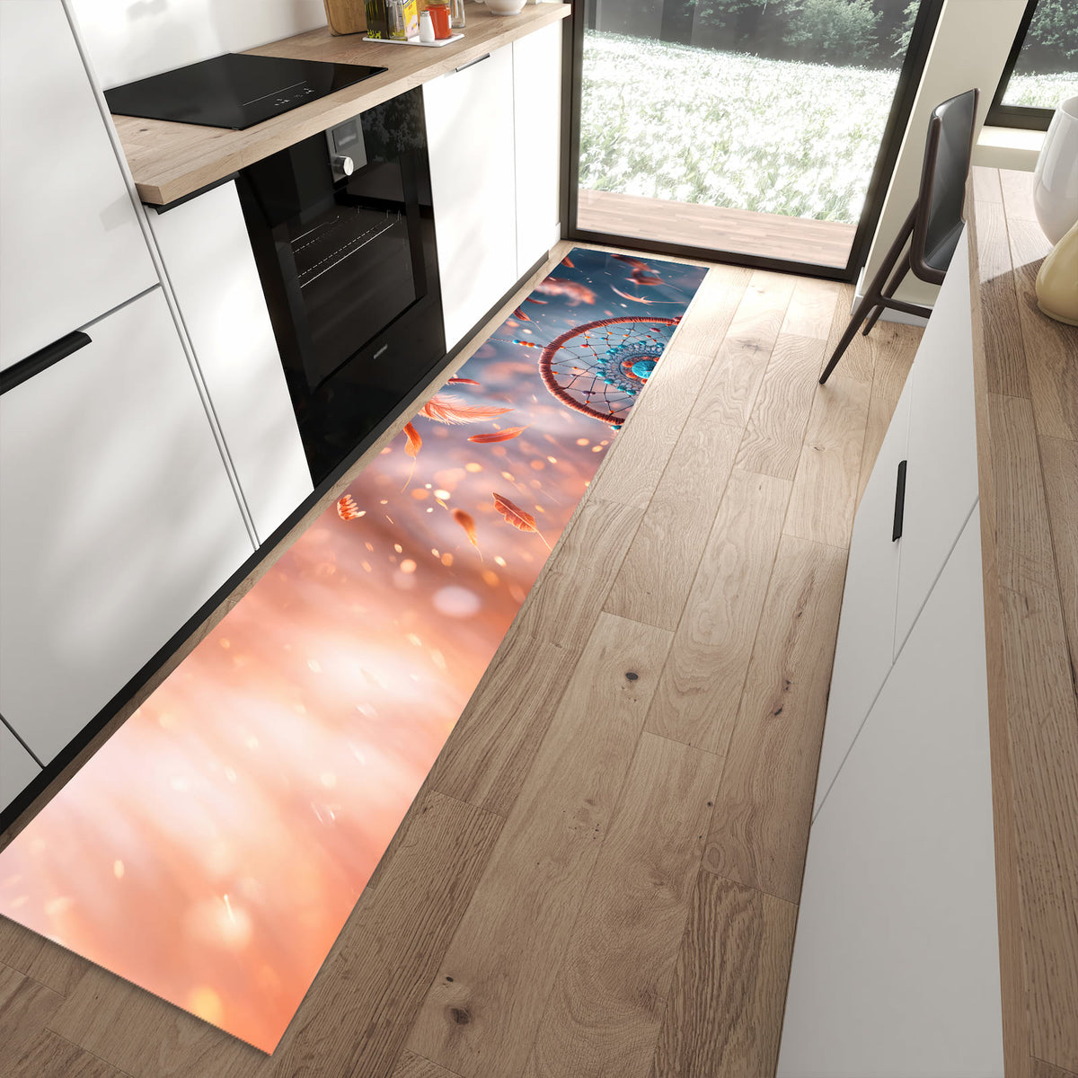 13 Größen – von 60 × 90 bis 80 × 300 cm – Küchenläufer - Traumfänger mit Federn
