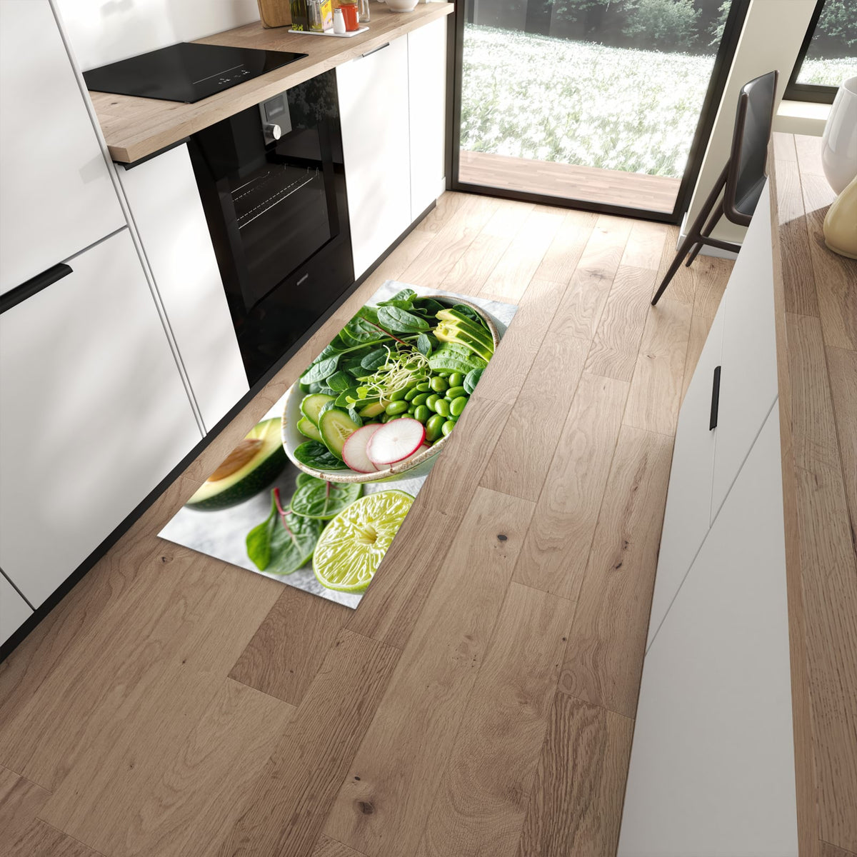 Abwischen statt waschen – Küchenläufer - Salat mit Avocado