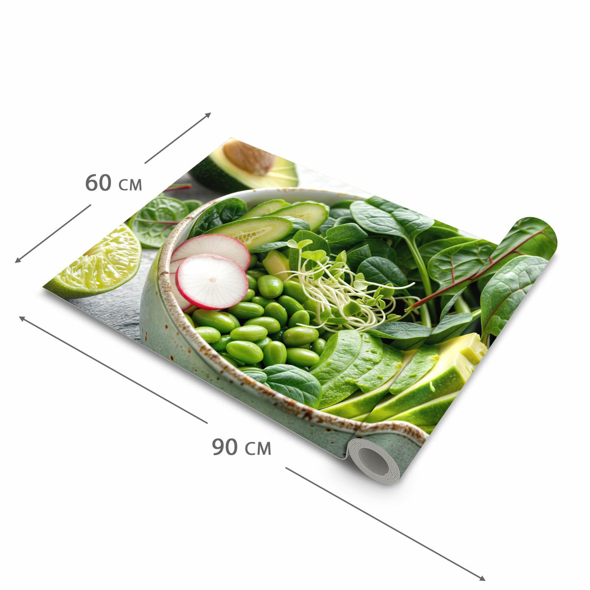 UV-beständiger Läufer für die Küche mit Motiv Gesunder Salat in der Grösse 60x270 cm