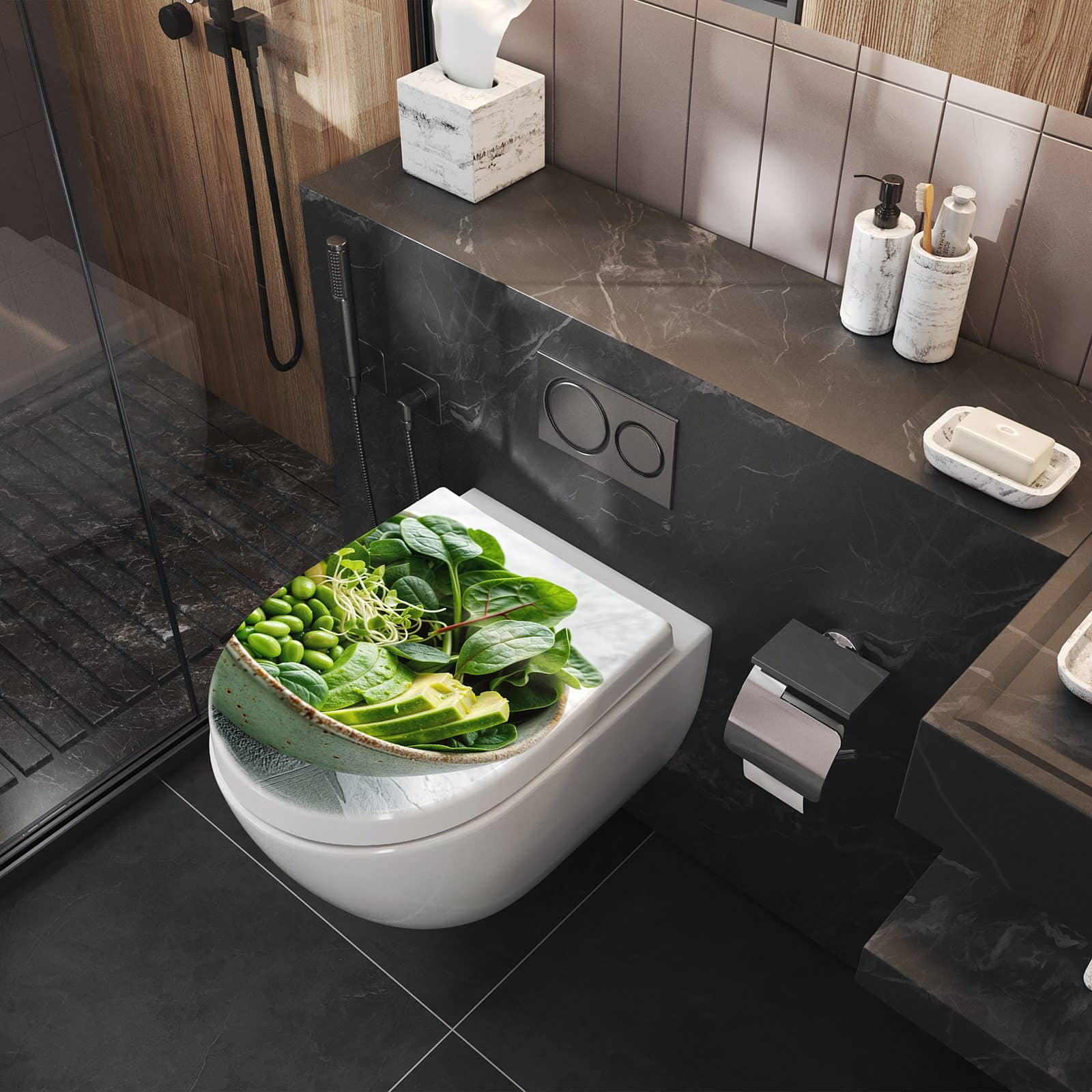 WC-Sitz mit Absenkautomatik Gesunder Salat