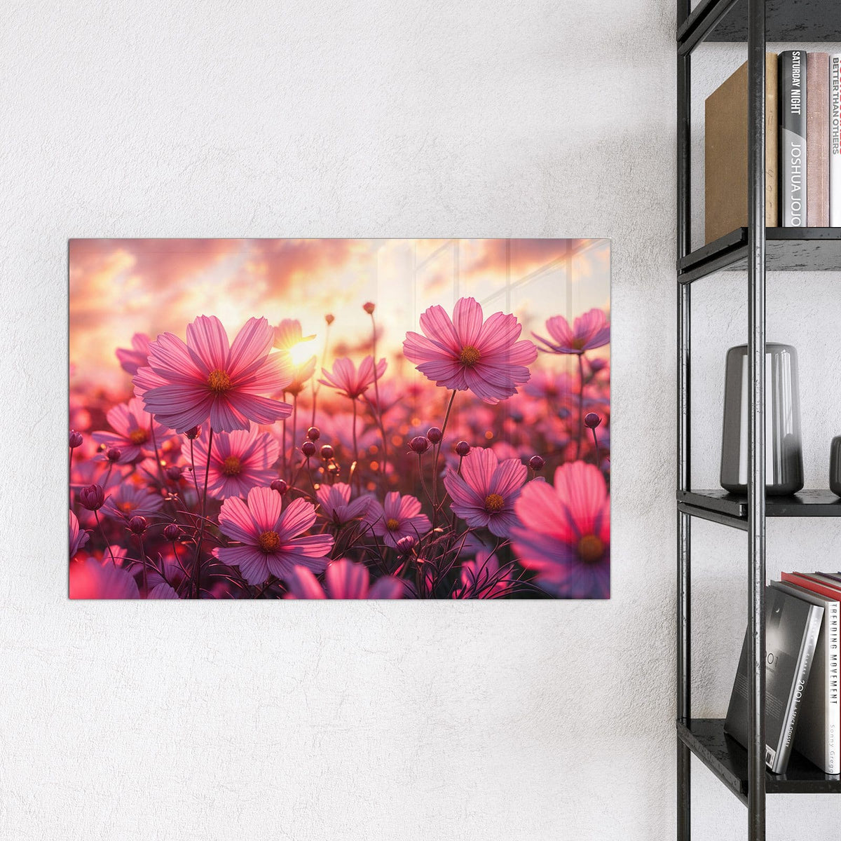 9 Größen – von 30 × 30 bis 120 × 90 cm – Magnettafel - Cosmeen im Abendlicht