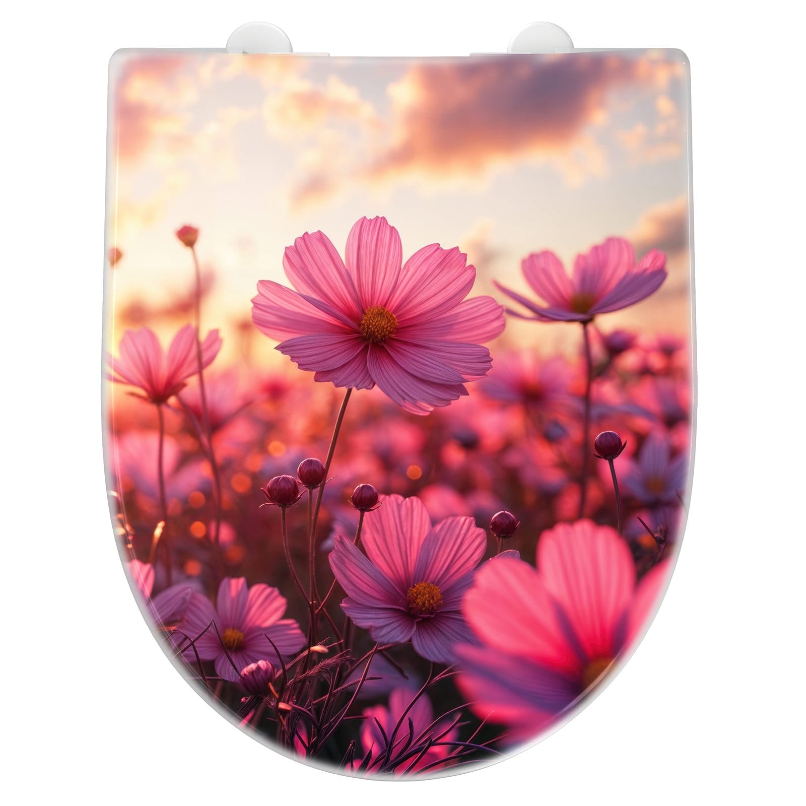 WC-Sitz mit Absenkautomatik Blumenfeld Sonnenuntergang