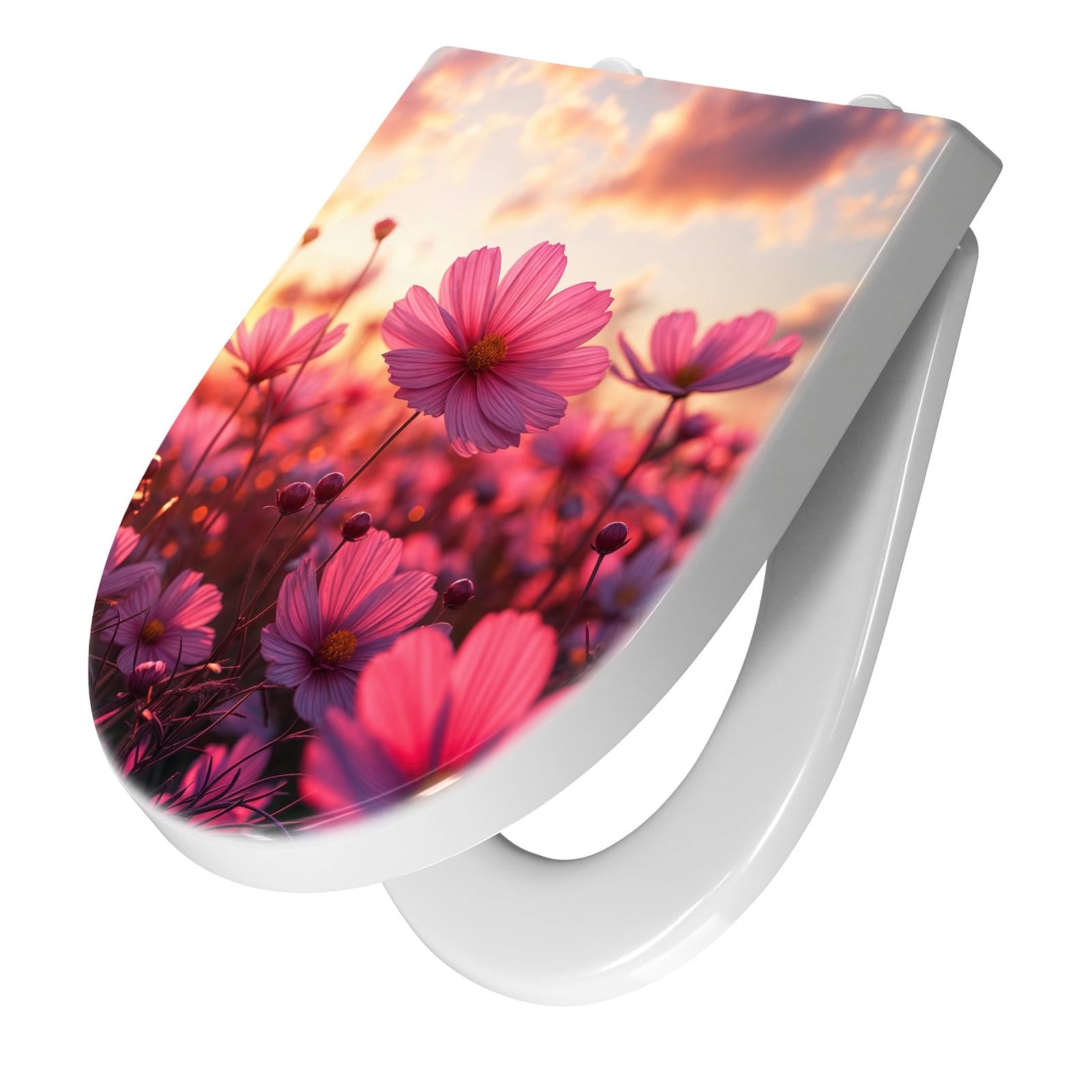 WC-Sitz mit Absenkautomatik Blumenfeld Sonnenuntergang