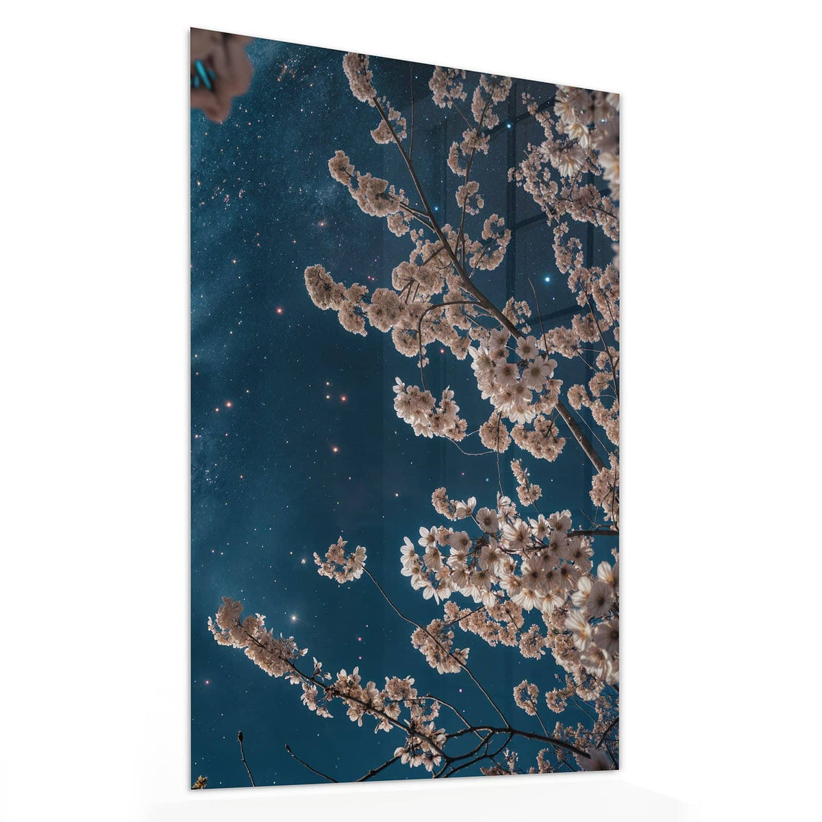 11 Größen – von 30 × 60 bis 60 × 150 cm – Wandbild - Blüten unter Sternen - Hochformat