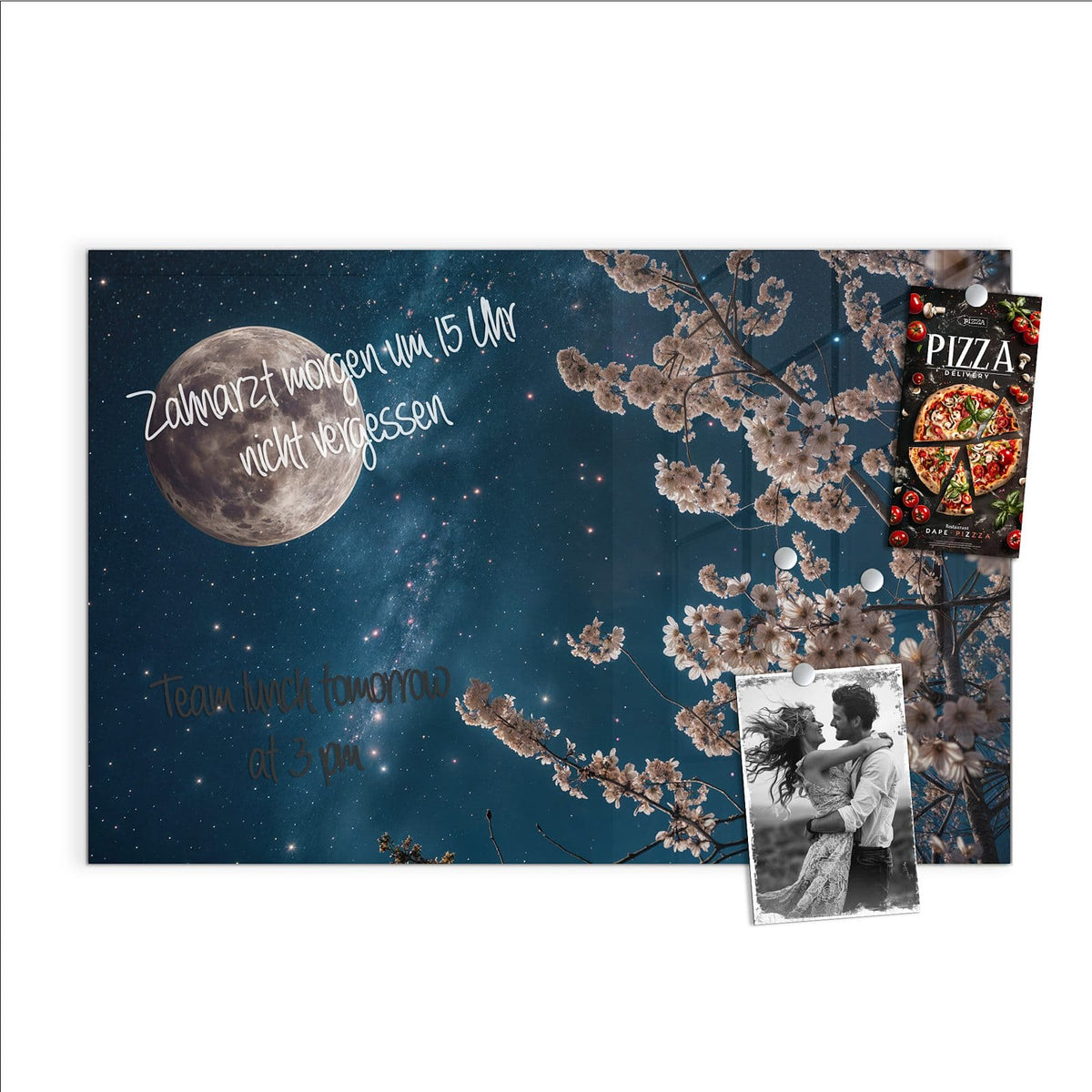 Beschreiben, abwischen, anheften – Magnettafel - Blüten unter Sternen