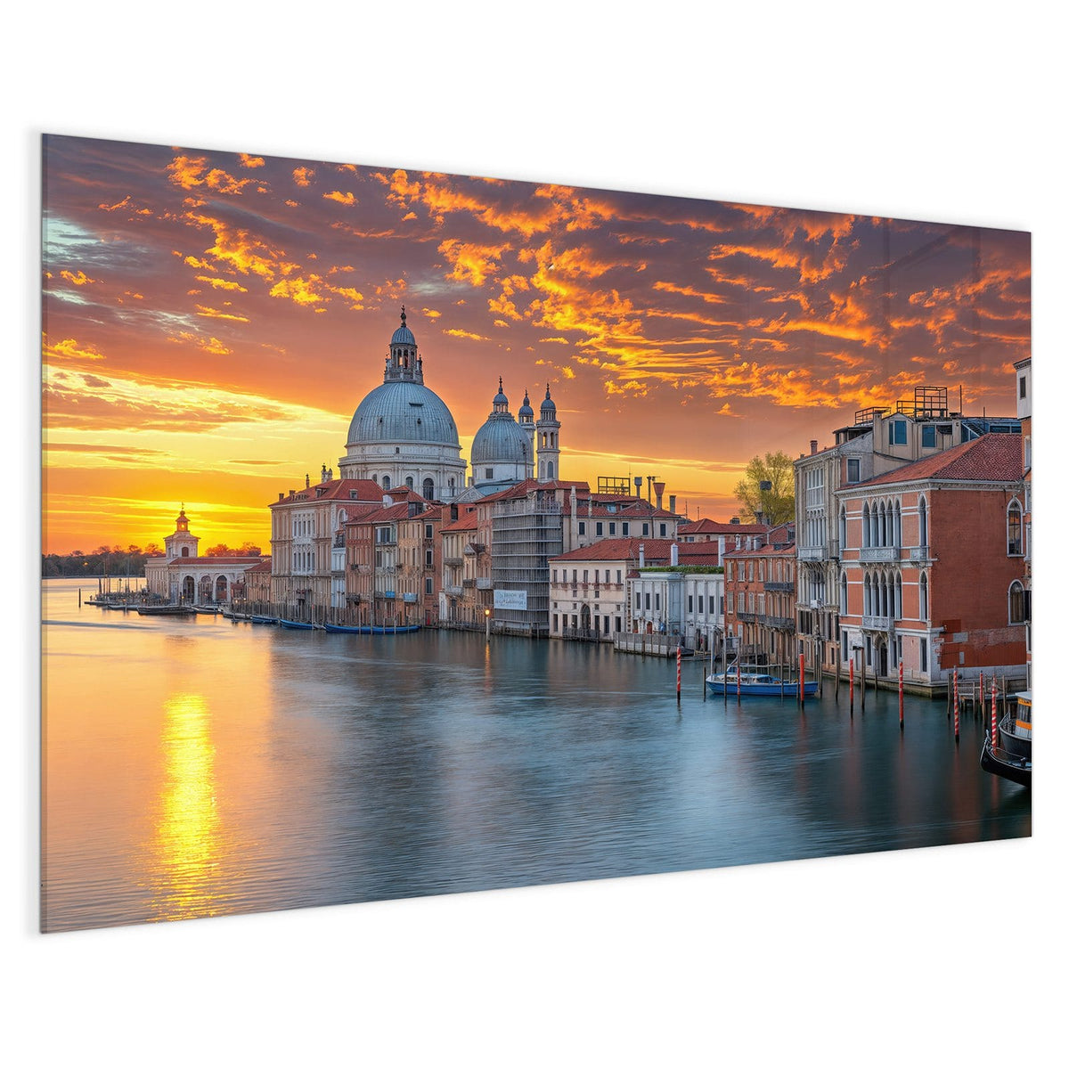 4 mm Glas statt lackiertem Blech – Magnettafel - Venedig im Abendrot