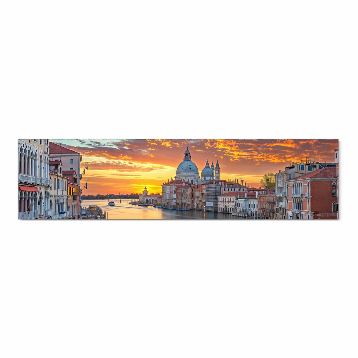 Rutschfester Küchenläufer nach Maß mit Motiv Venedig bei Sonnenuntergang in Frontansicht
