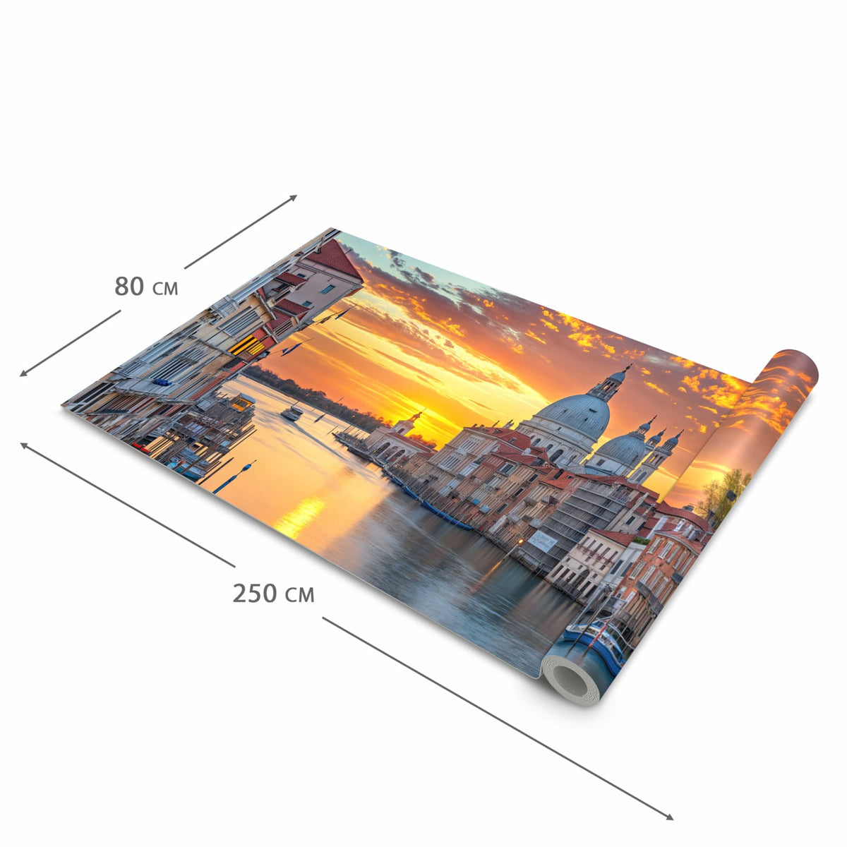 Langlebiger Küchenvorleger mit Motiv Venedig bei Sonnenuntergang in der Grösse 60x180 cm