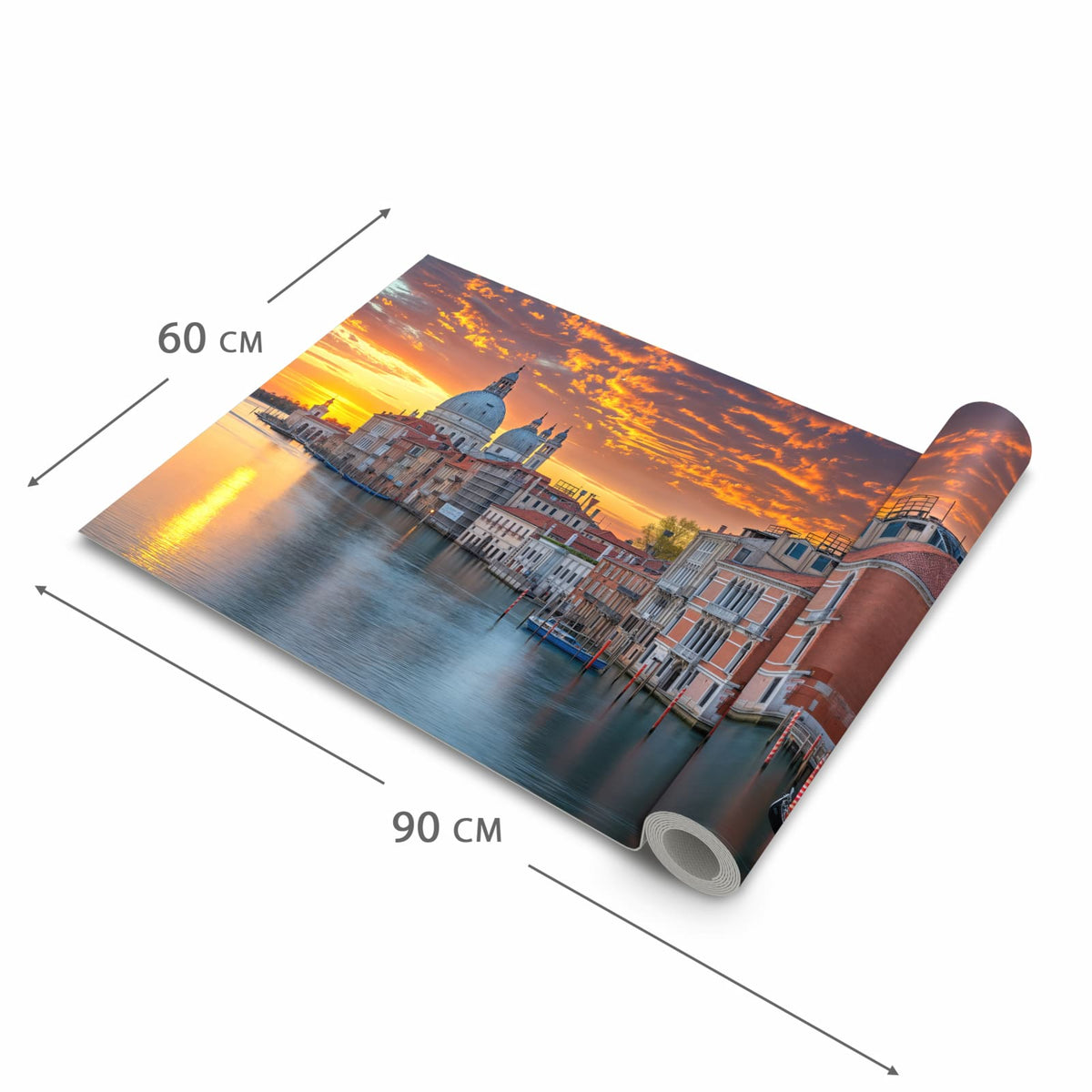 Schmutzabweisender Küchenteppich mit Motiv Venedig bei Sonnenuntergang in der Grösse 60x180 cm