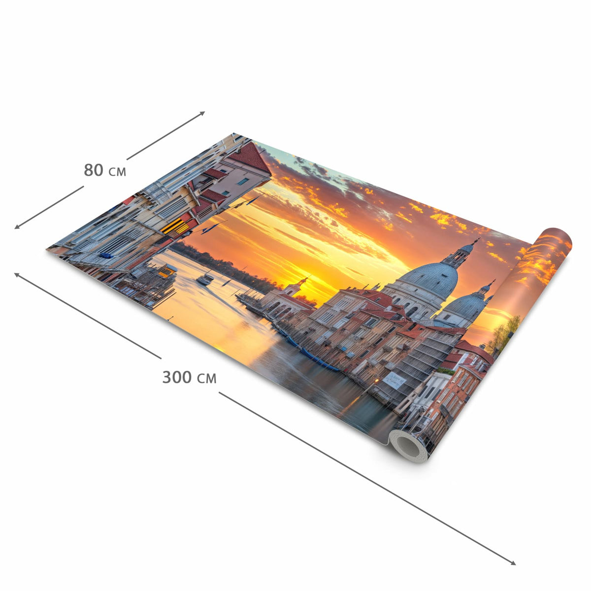 Pflegeleichter Küchenläufer mit Motiv Venedig bei Sonnenuntergang in der Grösse 60x180 cm