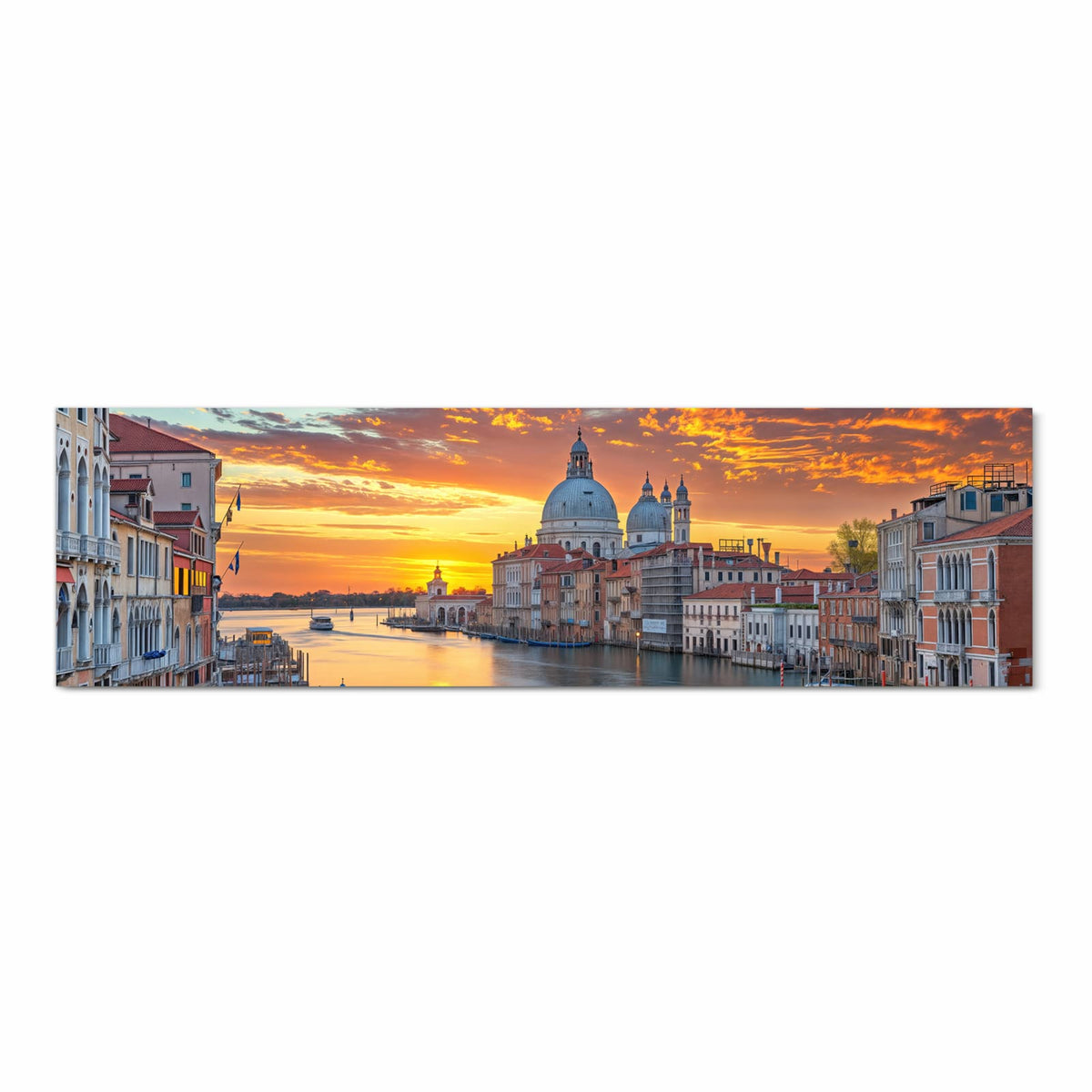 Farbbeständiger Küchenteppich mit Motiv Venedig bei Sonnenuntergang in Frontansicht