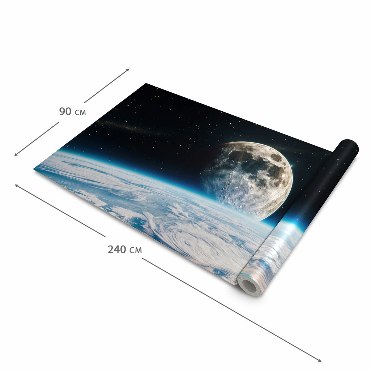 Zeitsparender Küchenteppich mit Motiv Mondüberblick in der Grösse 60x180 cm