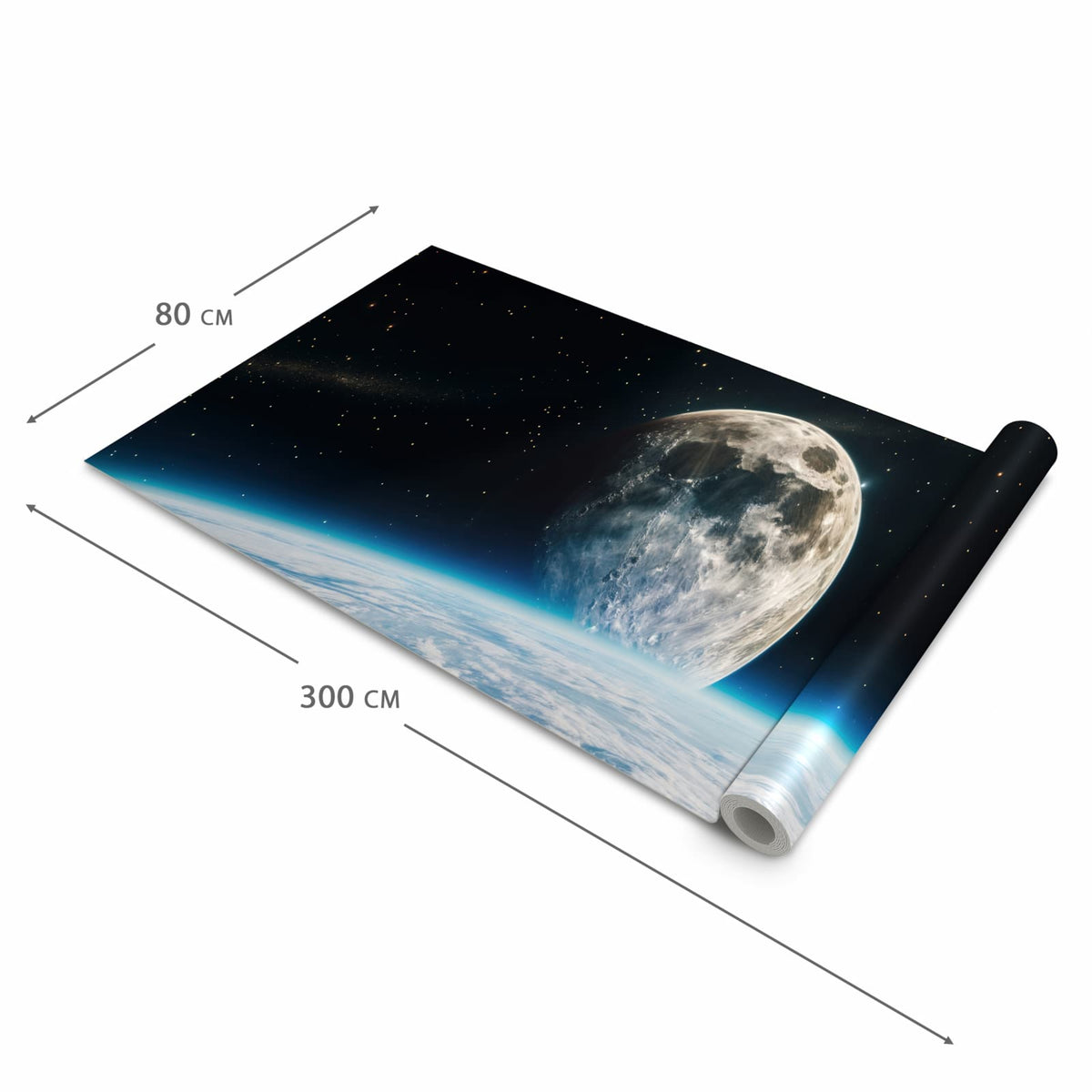 Formstabiler Küchenteppich mit Motiv Mondüberblick in der Grösse 60x180 cm