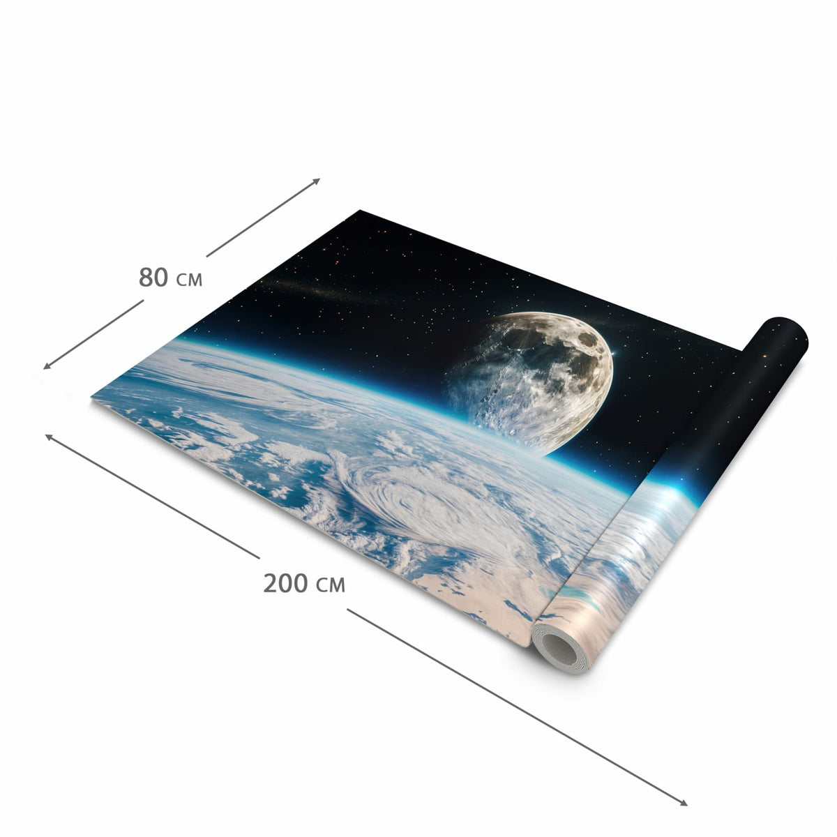 Abwaschbarer Küchenläufer mit Motiv Mondüberblick in der Grösse 60x180 cm für Ordnung