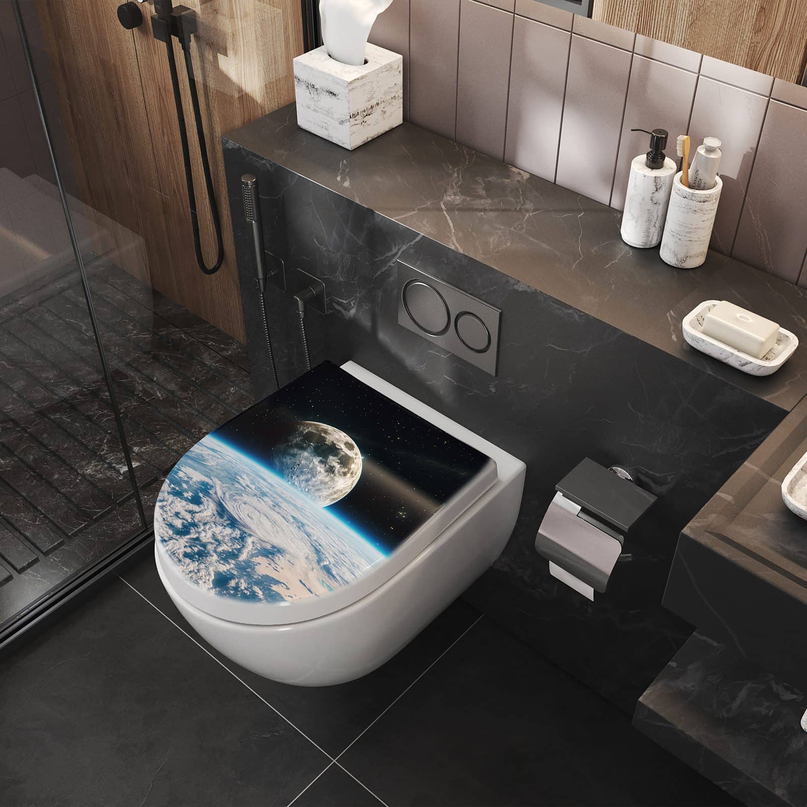 WC-Sitz mit Absenkautomatik Mondüberblick