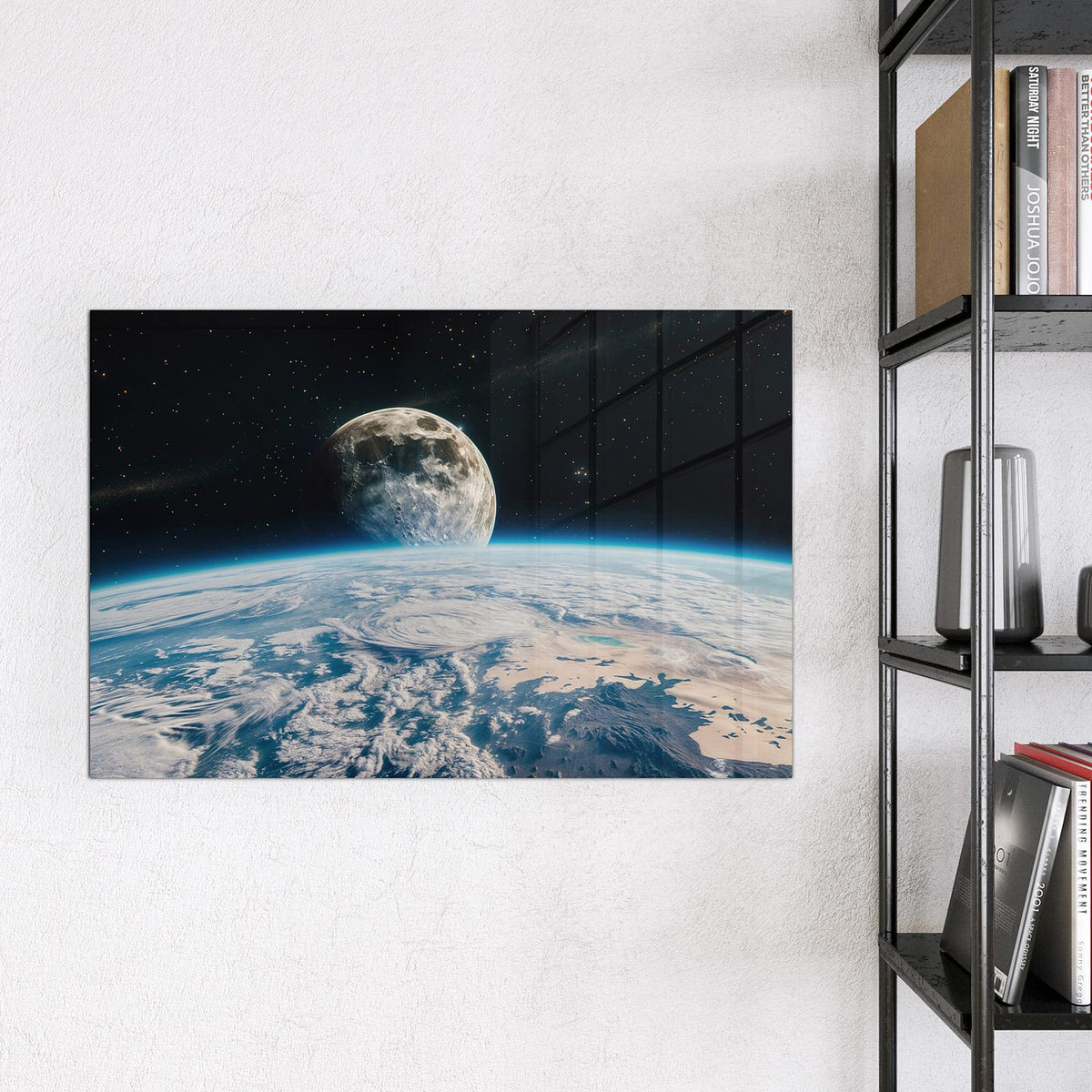 Magnettafel - Mond über der Erde – Mond über der blauen Erde