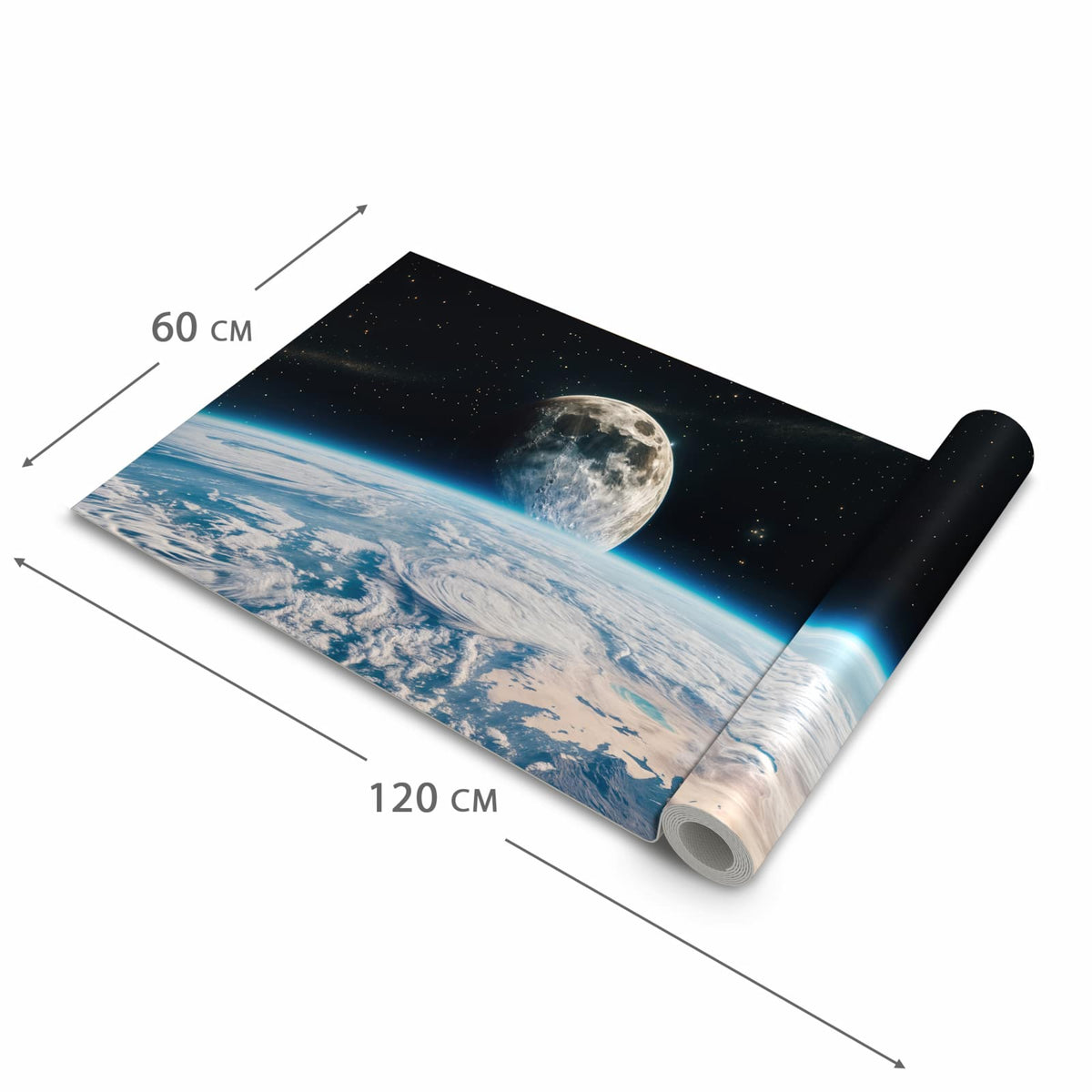 Hygienischer rutschfester Küchenläufer mit Motiv Mondüberblick in der Grösse 60x180 cm