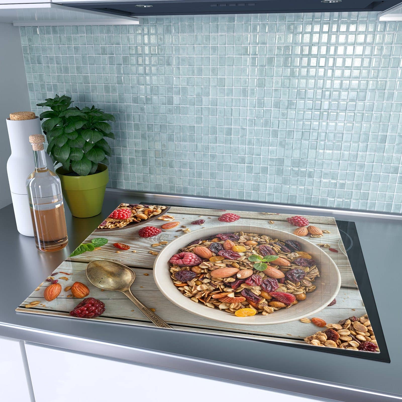 1-teilige Ceranfeld Abdeckung mit Luxuriöses Frühstück-Motiv auf dem Ceranfeld