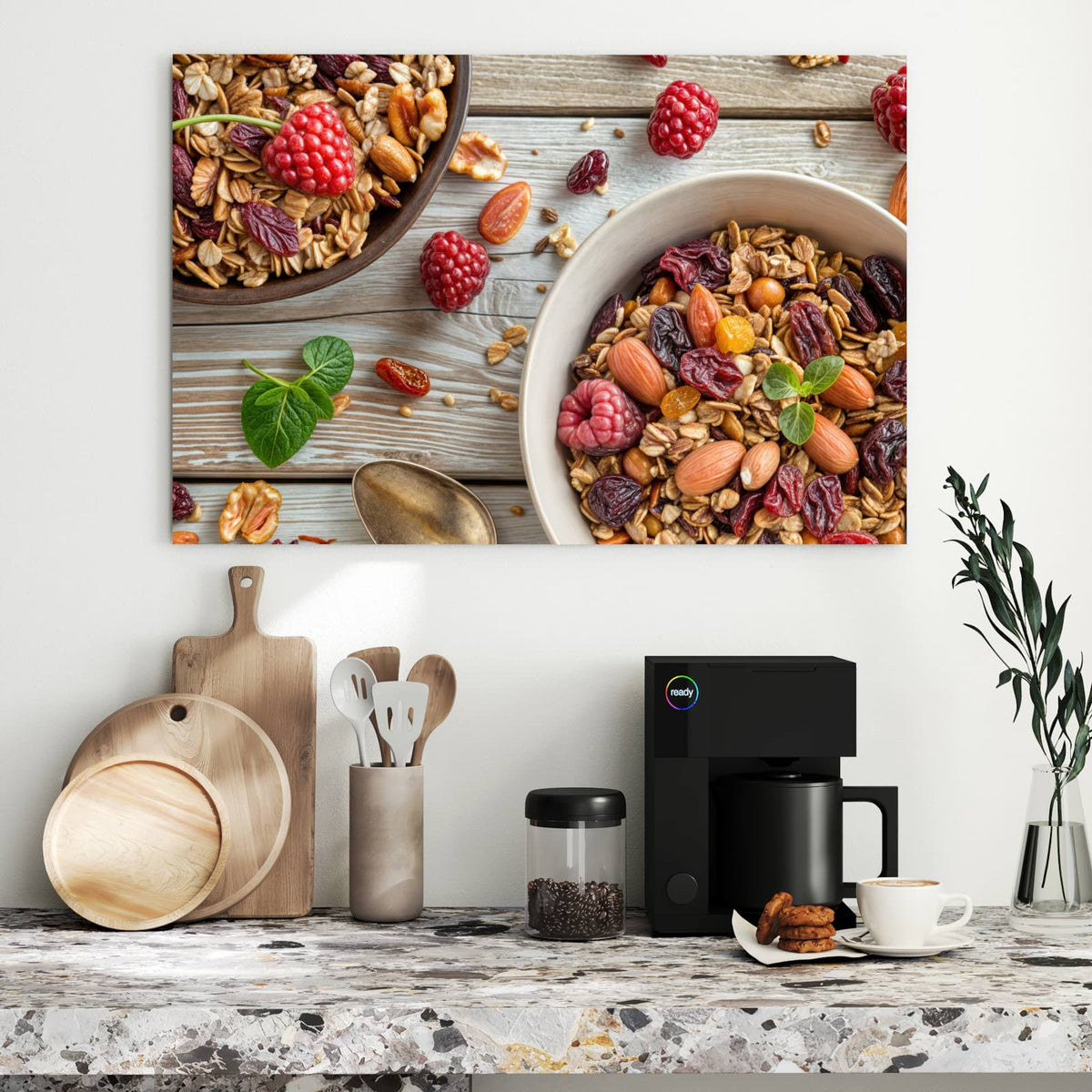 Metall Magnettafel - Müsli mit Nüssen – Müslischale mit Nüssen und Beeren
