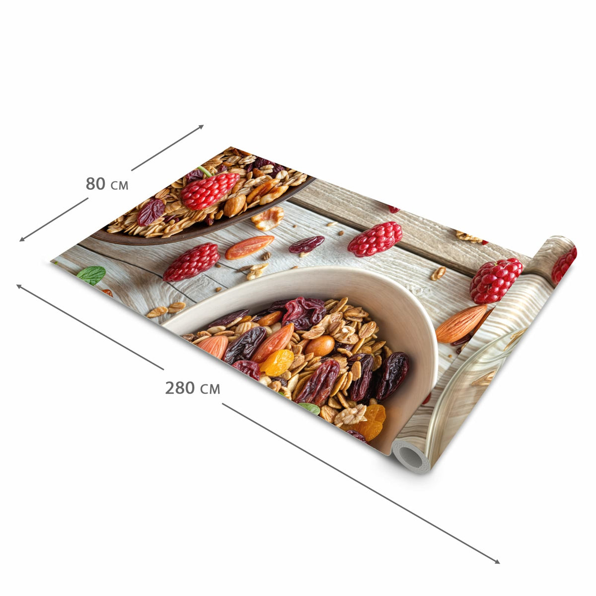Bodenläufer mit Motiv Frühstück Deluxe in der Grösse 60x150 cm für sichere Aufbewahrung