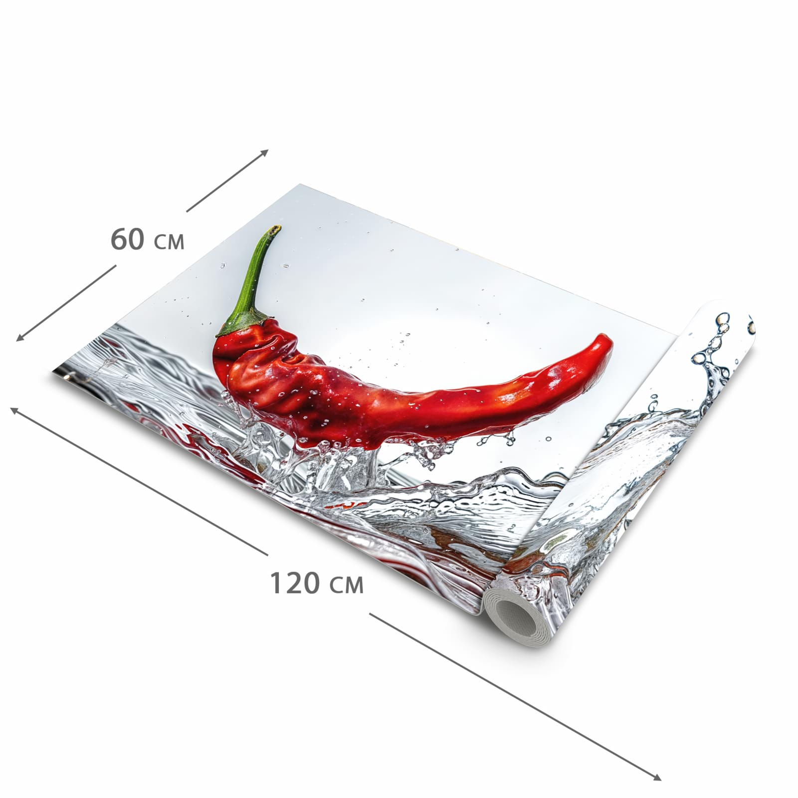 Wasserabweisender Küchenteppich mit Motiv Chiliim Wasser in der Grösse 60x120 cm