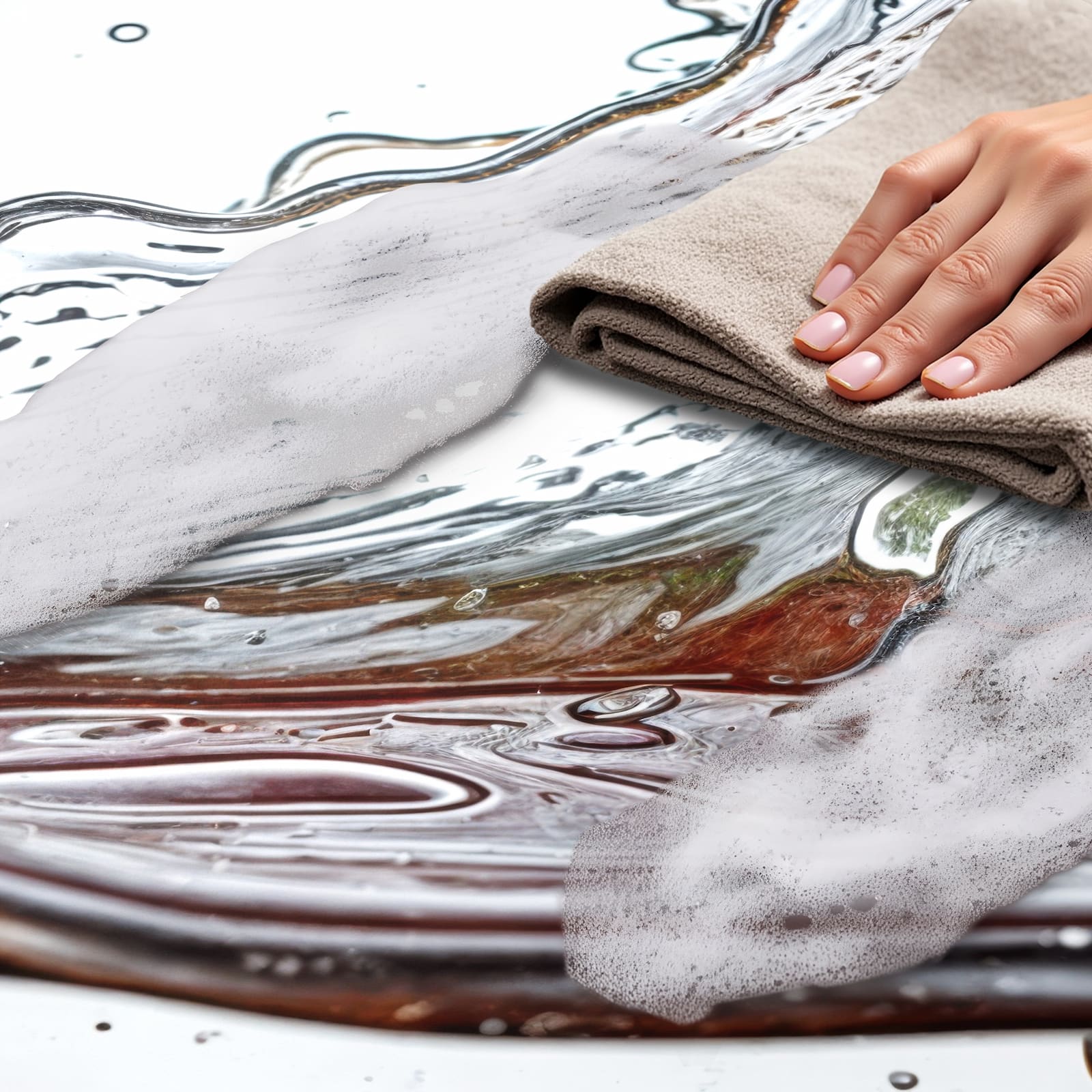 Schmutzabweisender Küchenteppich mit Motiv Chiliim Wasser - einfach zu reinigen