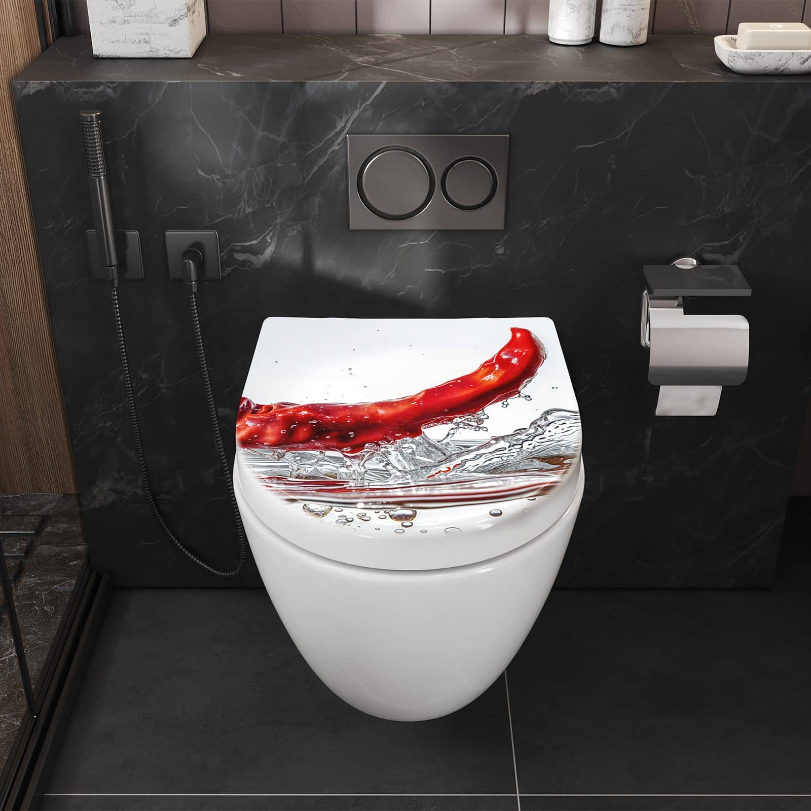 WC-Sitz mit Absenkautomatik Chiliim Wasser