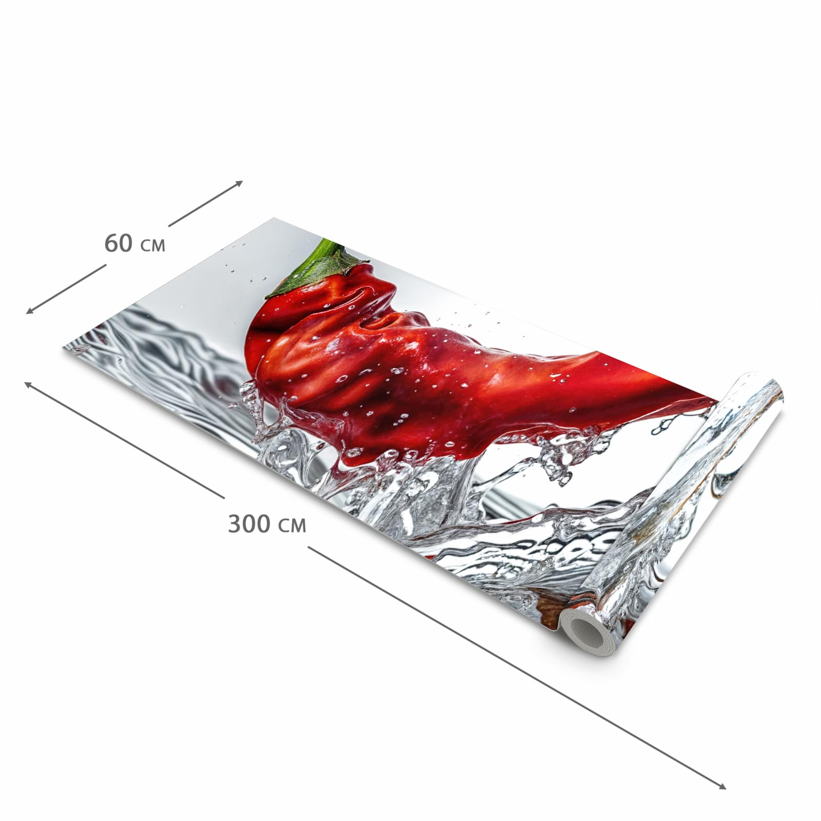 Flacher Küchenteppich mit Motiv Chiliim Wasser in der Grösse 60x150 cm