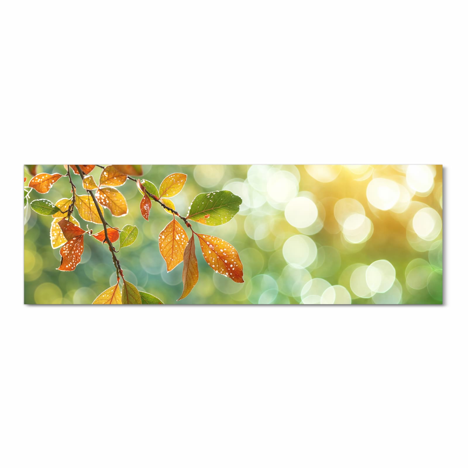 Rutschfester Küchenläufer mit Motiv Herbstlaube Lichtspiel in Frontansicht für sicheren Stand