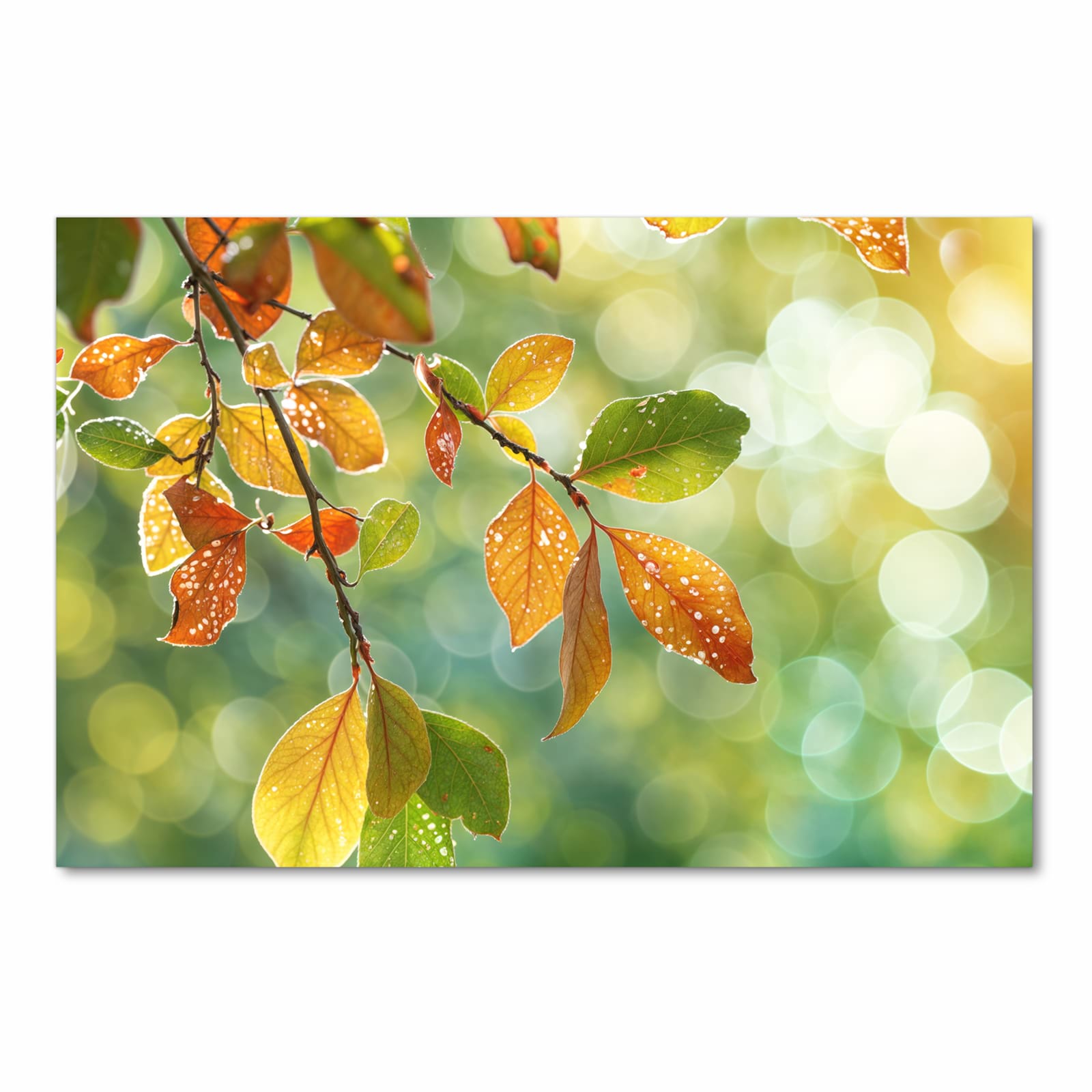 Bodenschonender moderner Küchenläufer mit Motiv Herbstlaube Lichtspiel in Frontansicht