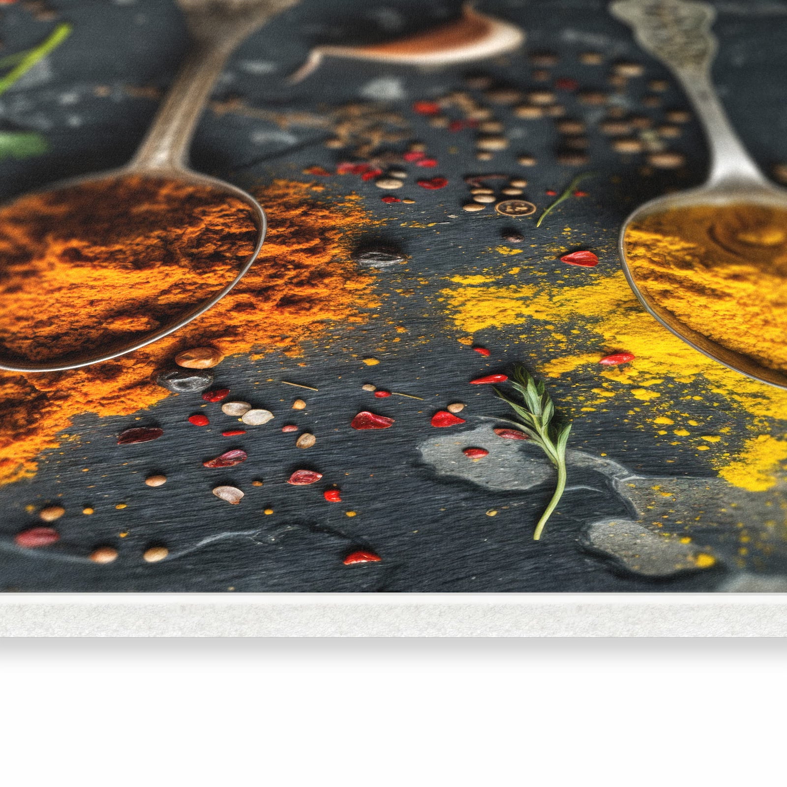 Geräuschdämpfender Läufer mit Motiv Gewürze Löffel Mix für Eingangsbereich, seitliche Ansicht