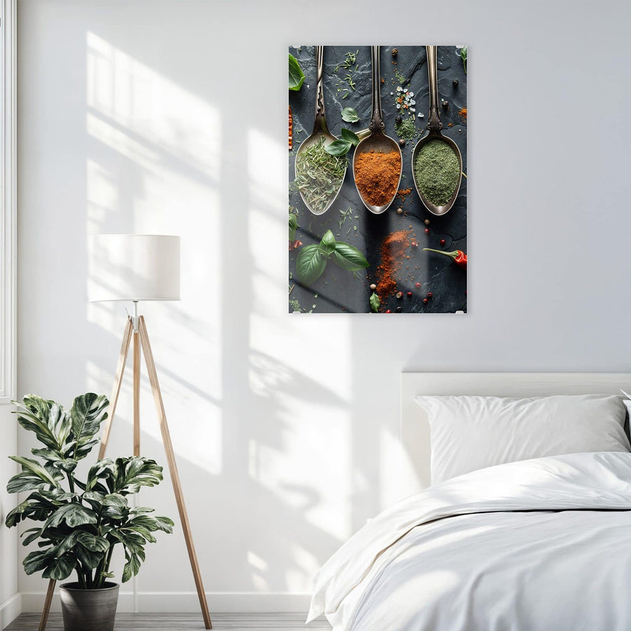 Maße Wandbild - Gewürze auf Schiefer - Hochformat