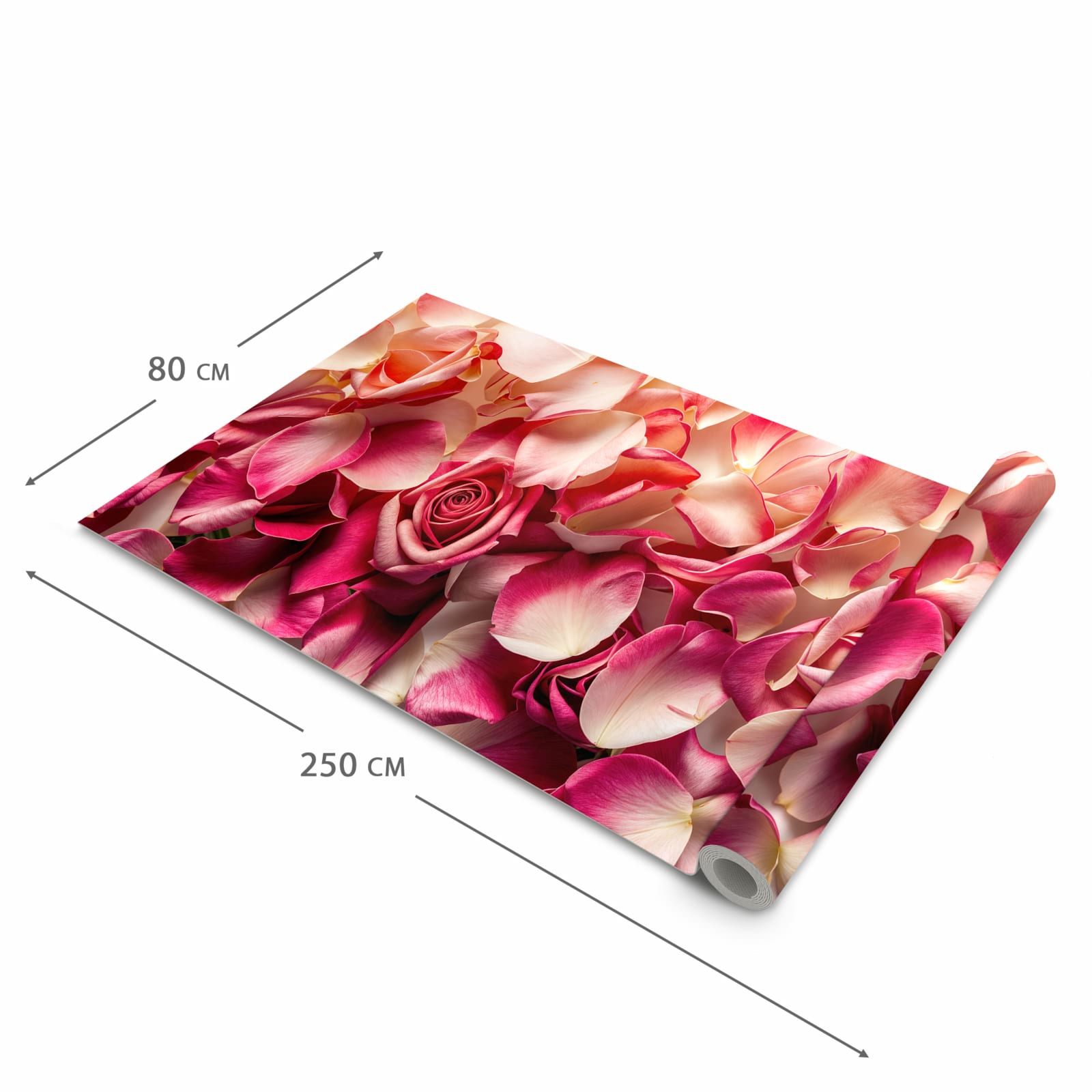 Komfortabler Bodenläufer mit Motiv Rosenblätterbuntes Spiel in der Grösse 90x240 cm