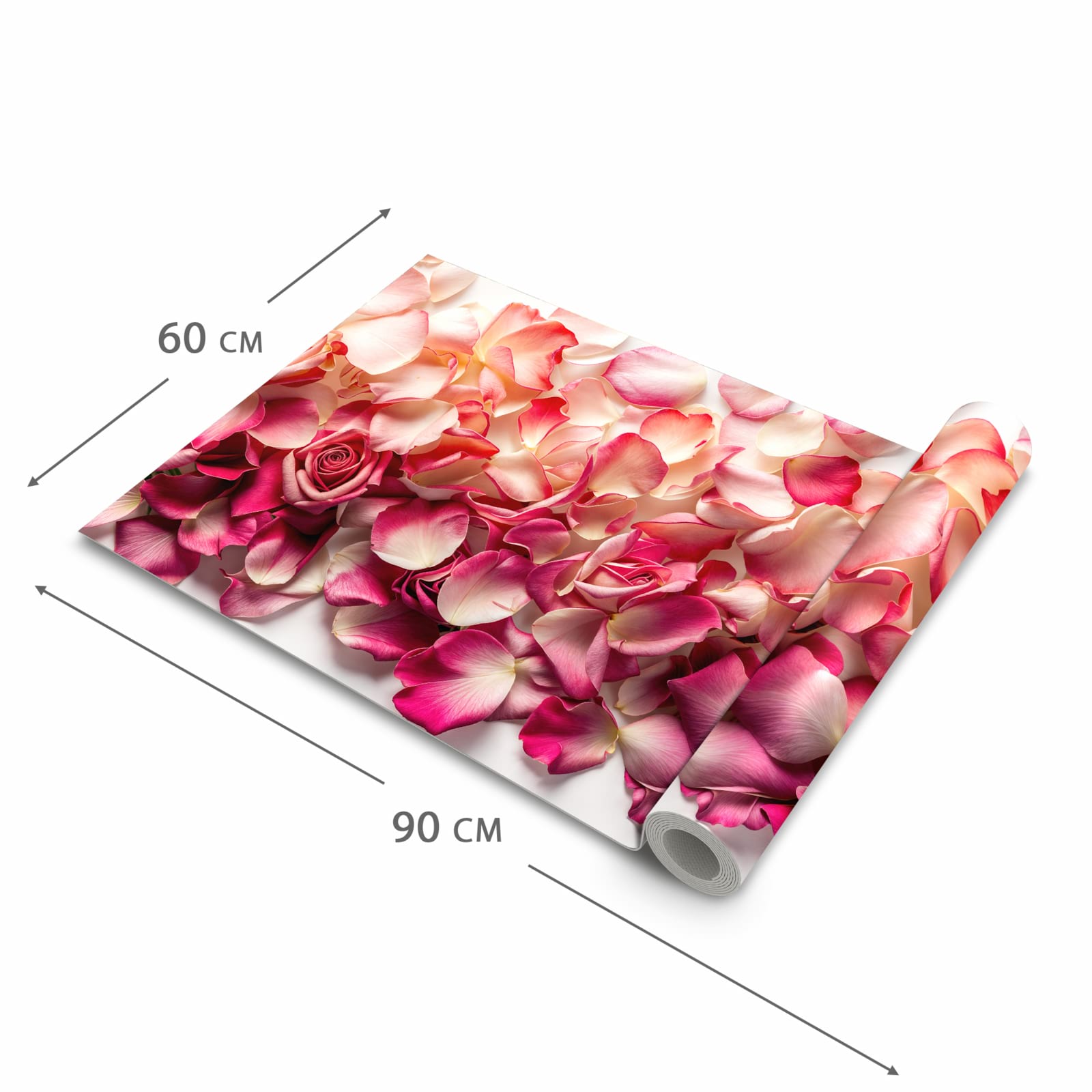 Rutschfester waschbarer Teppich Esstisch mit Motiv Rosenblätterbuntes Spiel in der Grösse 90x240 cm