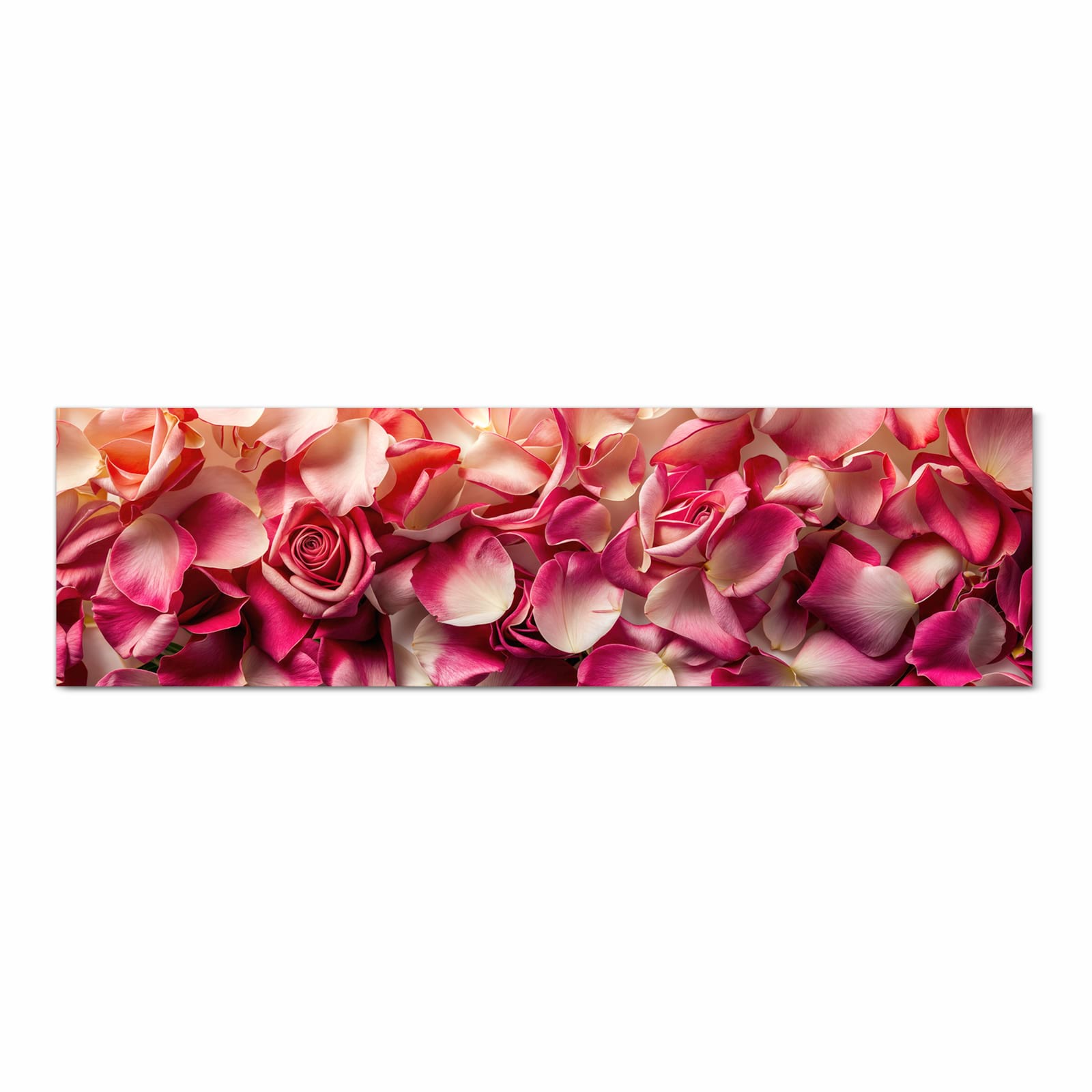 Feuchtigkeitsresistenter Läufer für Eingangsbereich mit Motiv Rosenblätterbuntes Spiel in Frontansicht