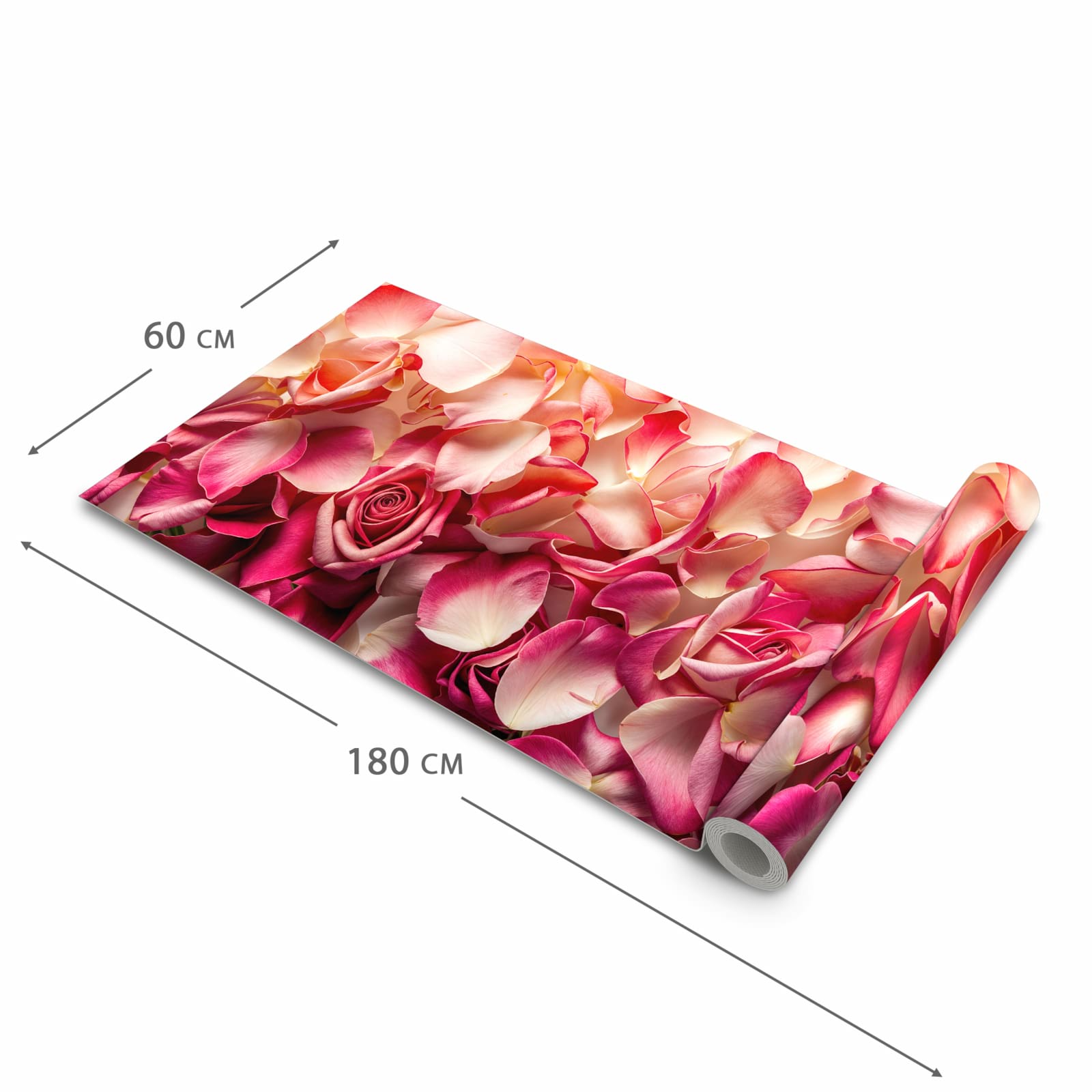 Langlebiger dünner Küchenteppich mit Motiv Rosenblätterbuntes Spiel in der Grösse 90x240 cm