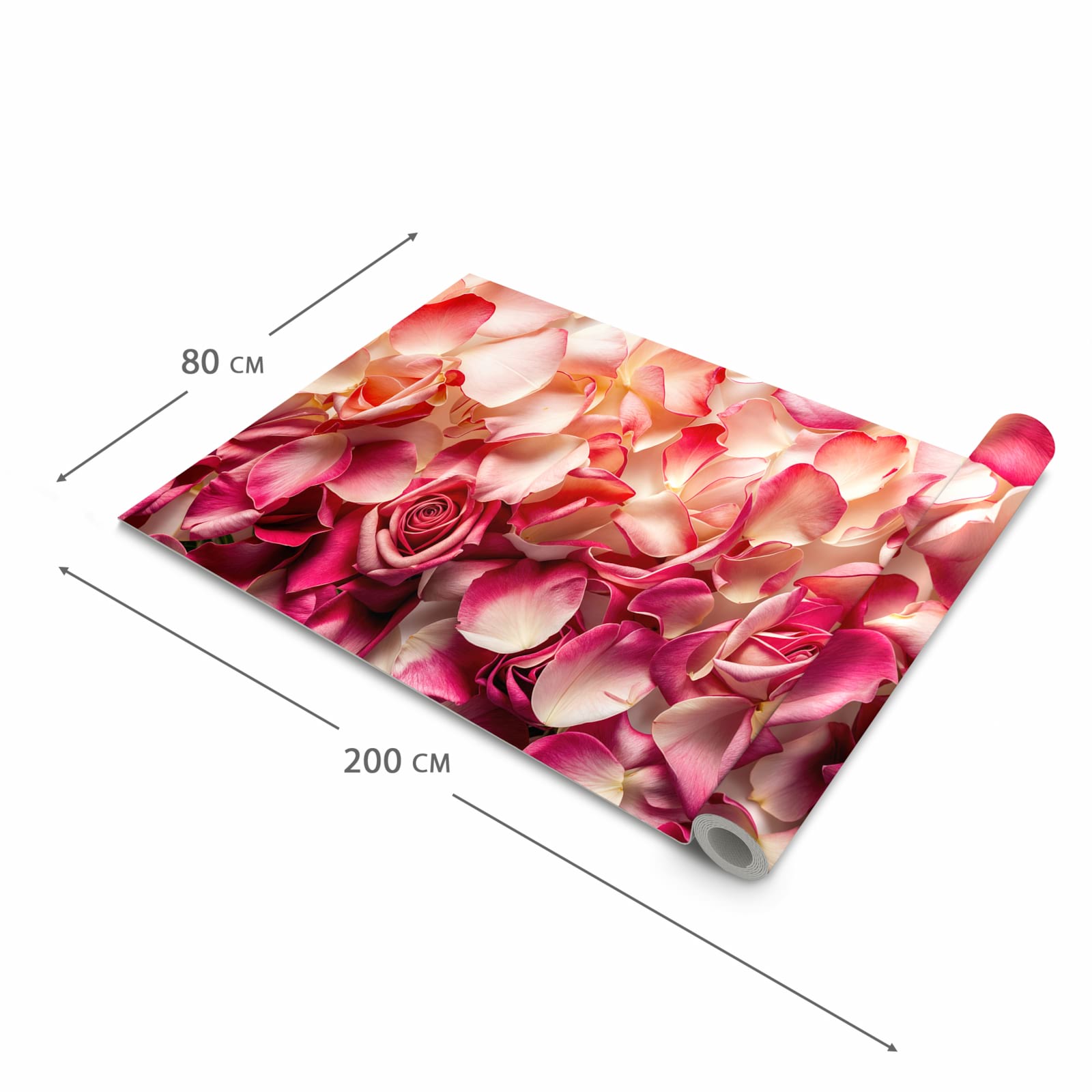 Pflegeleichter rutschfester Küchenteppich mit Motiv Rosenblätterbuntes Spiel in der Grösse 90x240 cm