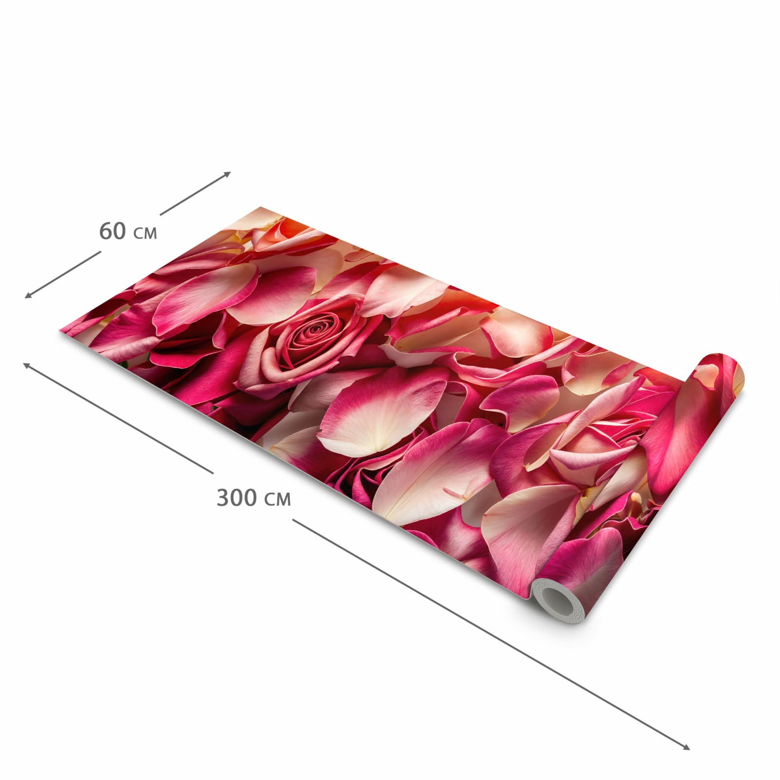 Komfortabler Teppich für Esszimmer mit Motiv Rosenblätterbuntes Spiel in der Größe 90x240 cm