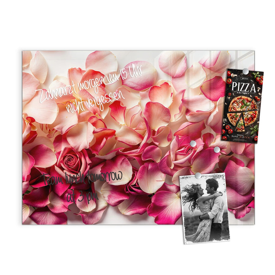 Maße Magnettafel - Rosenblüten in Pink
