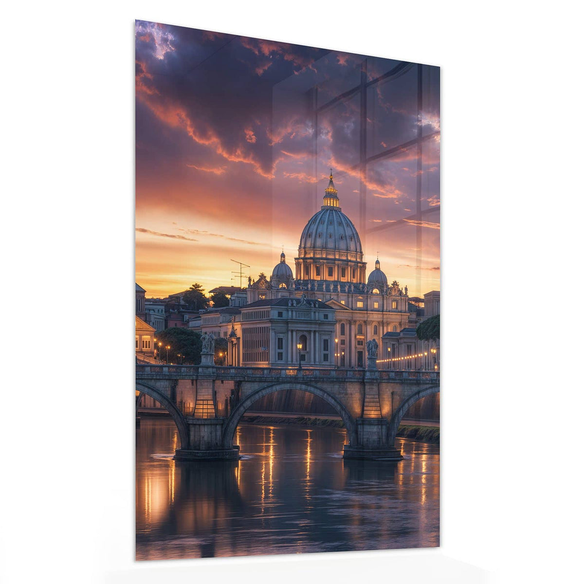 11 Größen – von 30 × 60 bis 60 × 150 cm – Wandbild - Rom im Abendlicht - Hochformat