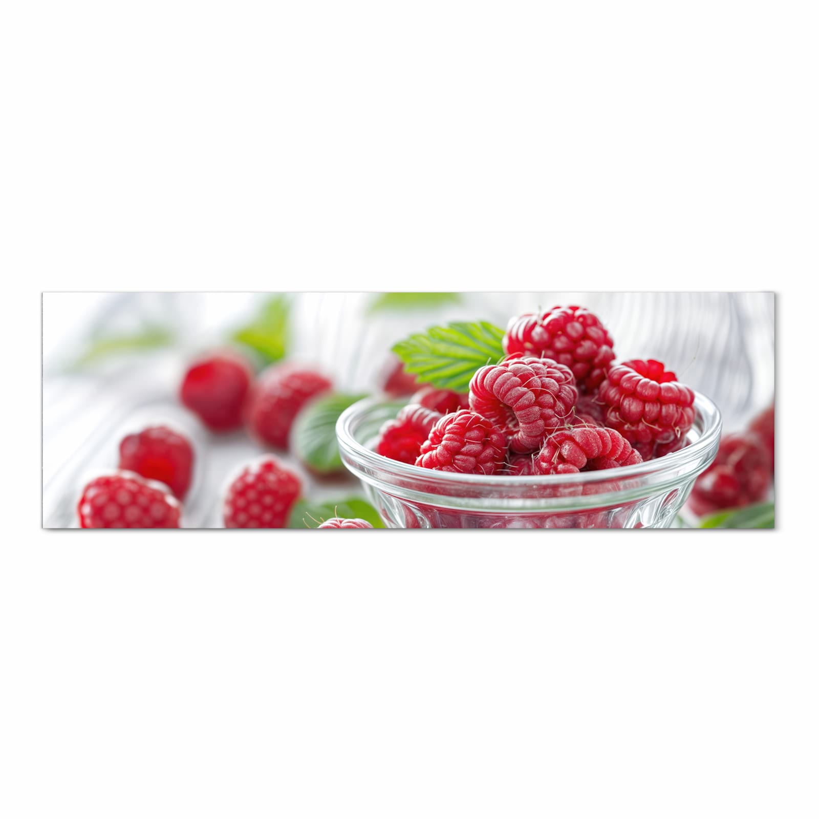 Komfortabler waschbarer Läufer für die Küche mit Motiv Frische Himbeeren in Frontansicht