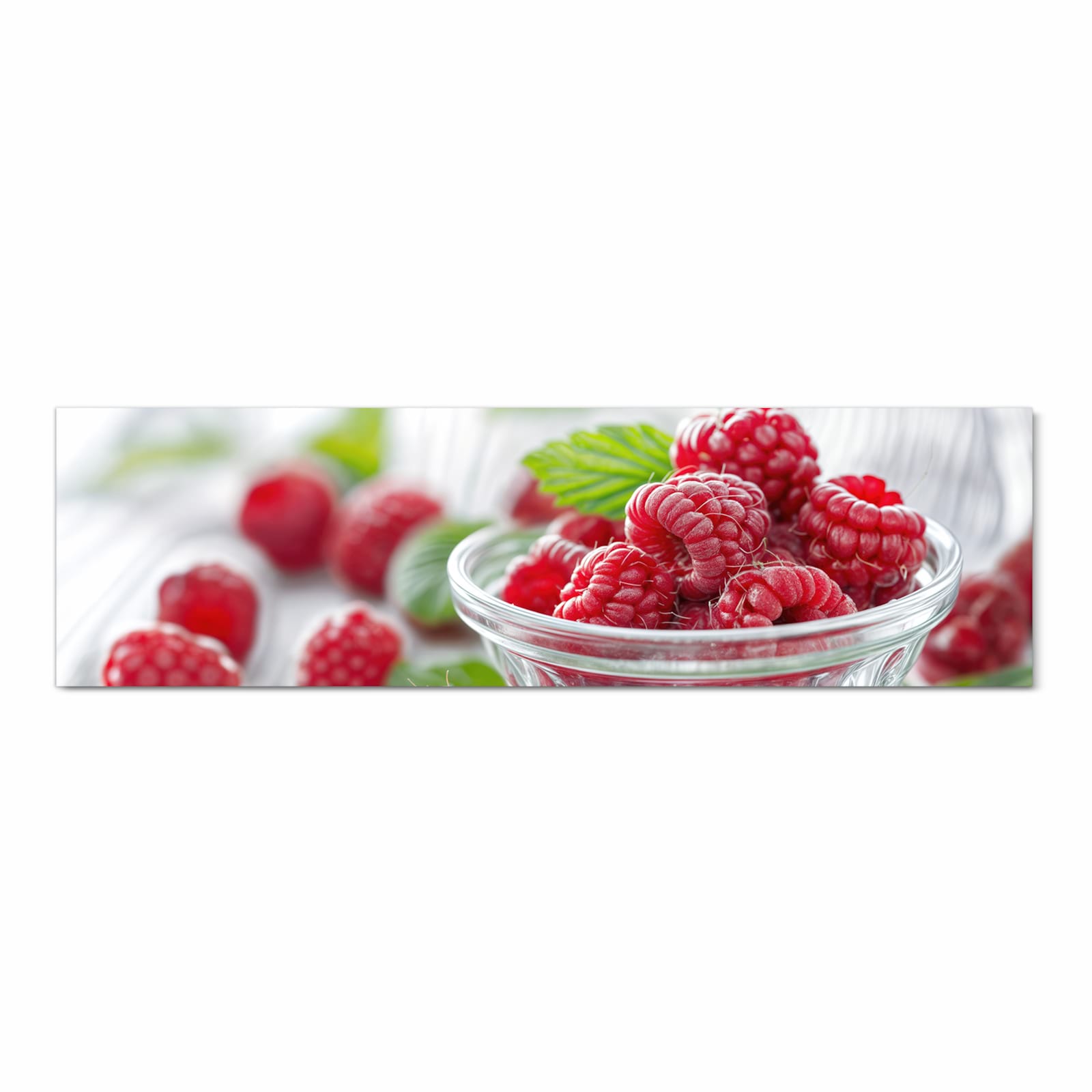 Rutschhemmender waschbarer Küchenläufer mit Motiv Frische Himbeeren in Frontansicht