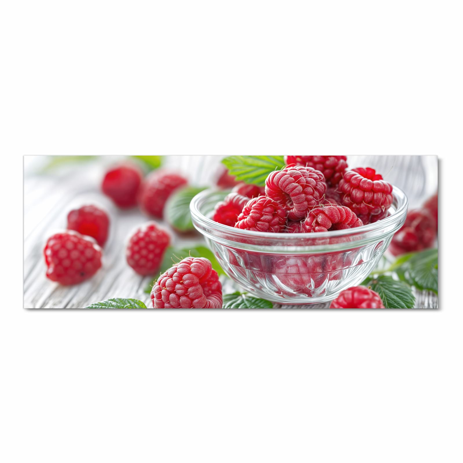 Läufer für Eingangsbereich mit Motiv Frische Himbeeren in Frontansicht - angenehme Haptik