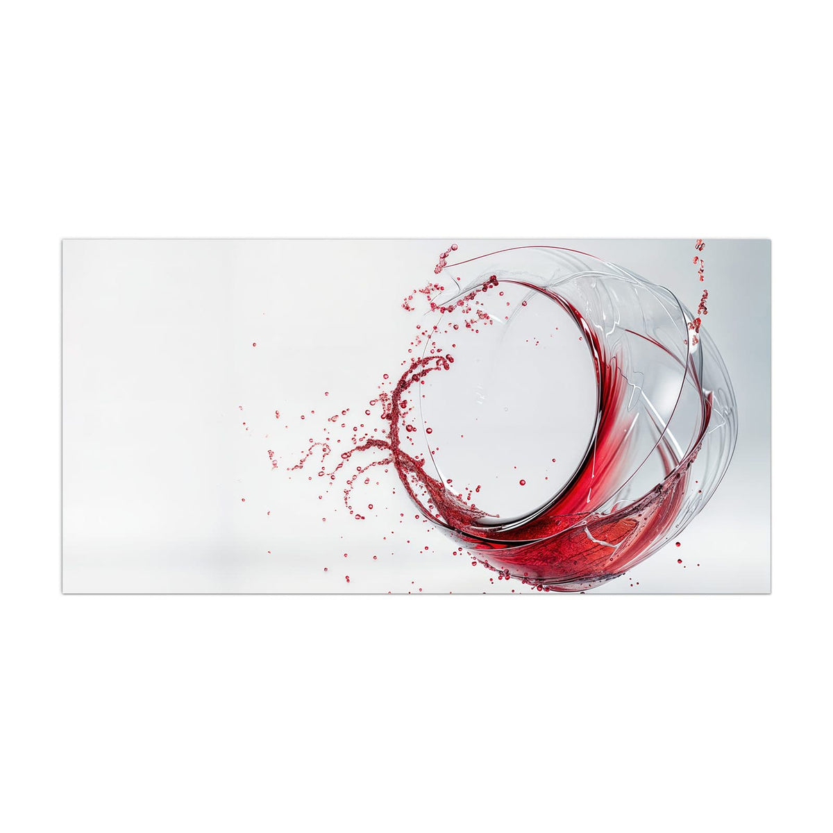 Küchenrückwand aus Glas Wirbelnder Rotwein im Hochformat, Motiv bildfüllend von vorn