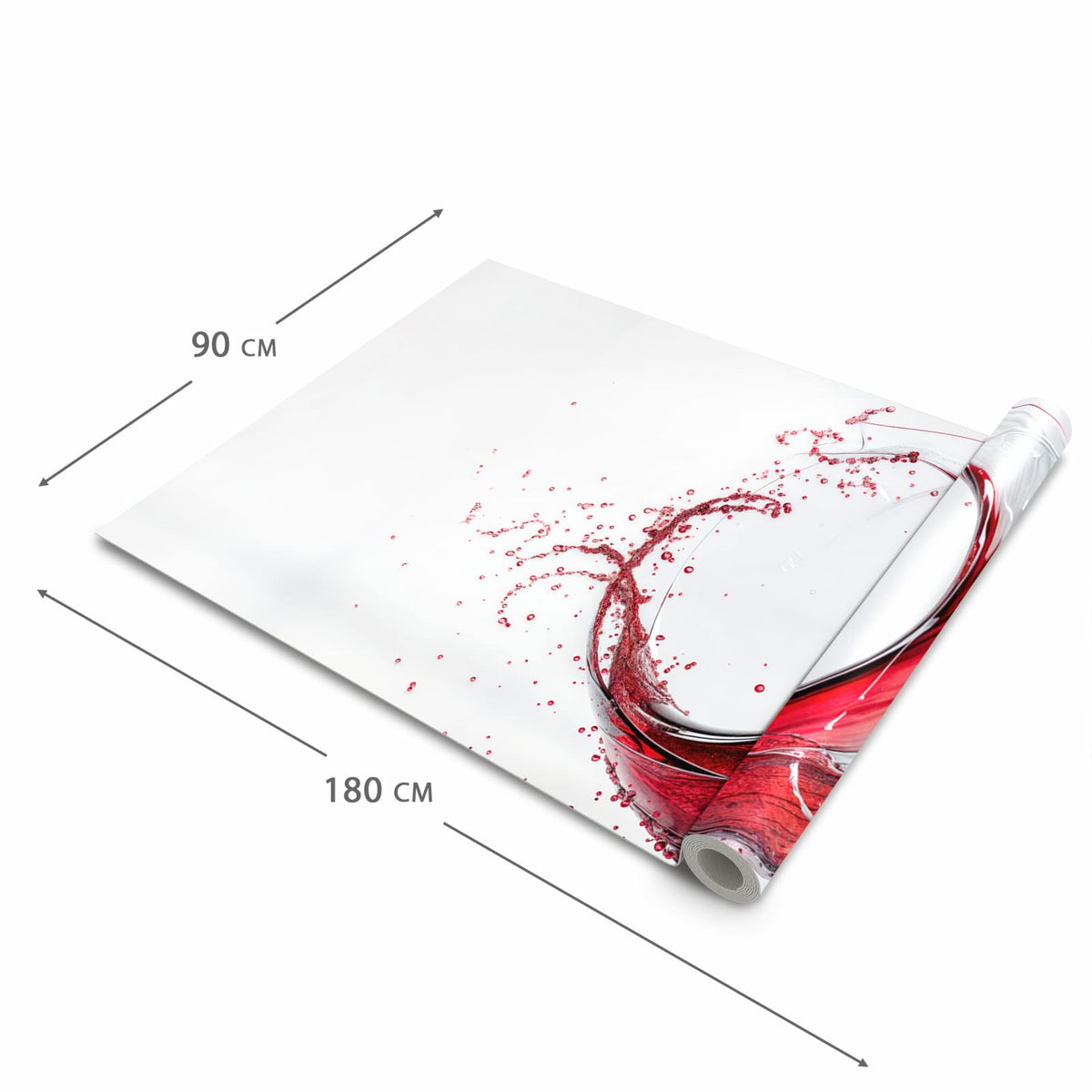 Pflegeleichter moderner Küchenläufer mit Motiv Rotwein Spritzer in der Größe 80x280 cm