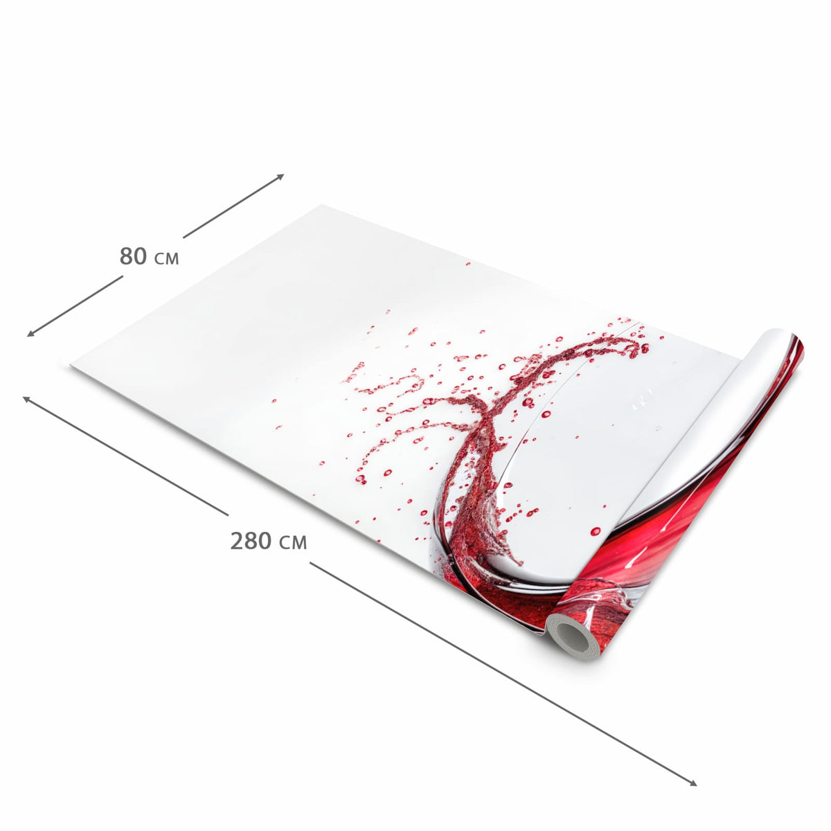 Langlebiger waschbarer Küchenläufer mit Motiv Rotwein Spritzer in der Grösse 80x280 cm