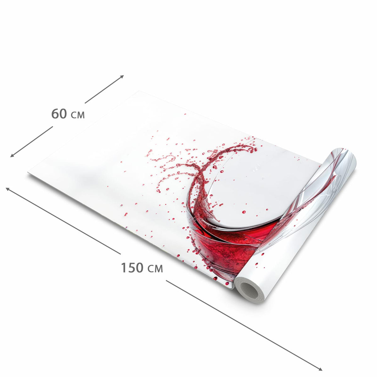 Geräuschdämpfender rutschfester Küchenteppich mit Motiv Rotwein Spritzer in der Grösse 80x280 cm