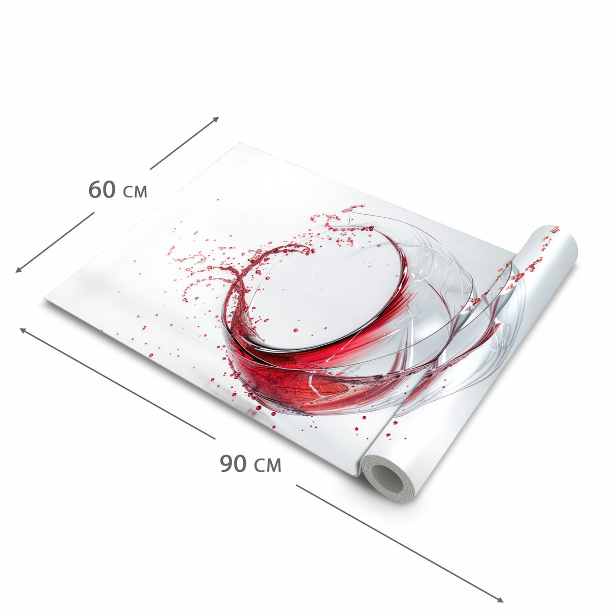 Fleckenresistenter rutschfester Küchenläufer mit Motiv Rotwein Spritzer in der Größe 80x280 cm