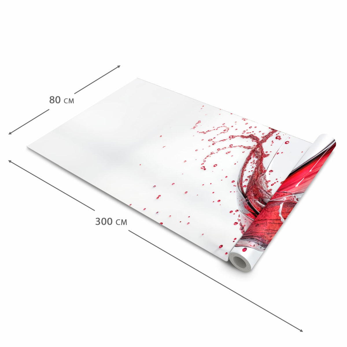 Flacher rutschfester Küchenläufer mit Motiv Rotwein Spritzer in der Grösse 80x280 cm